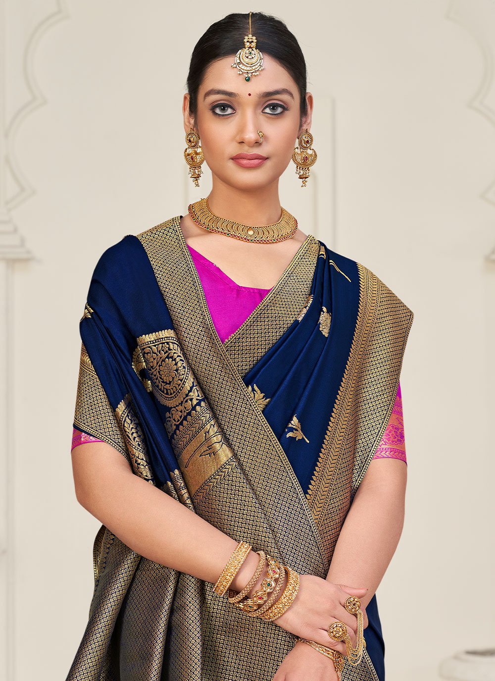 Classic Silk Blue Weaving Saree
