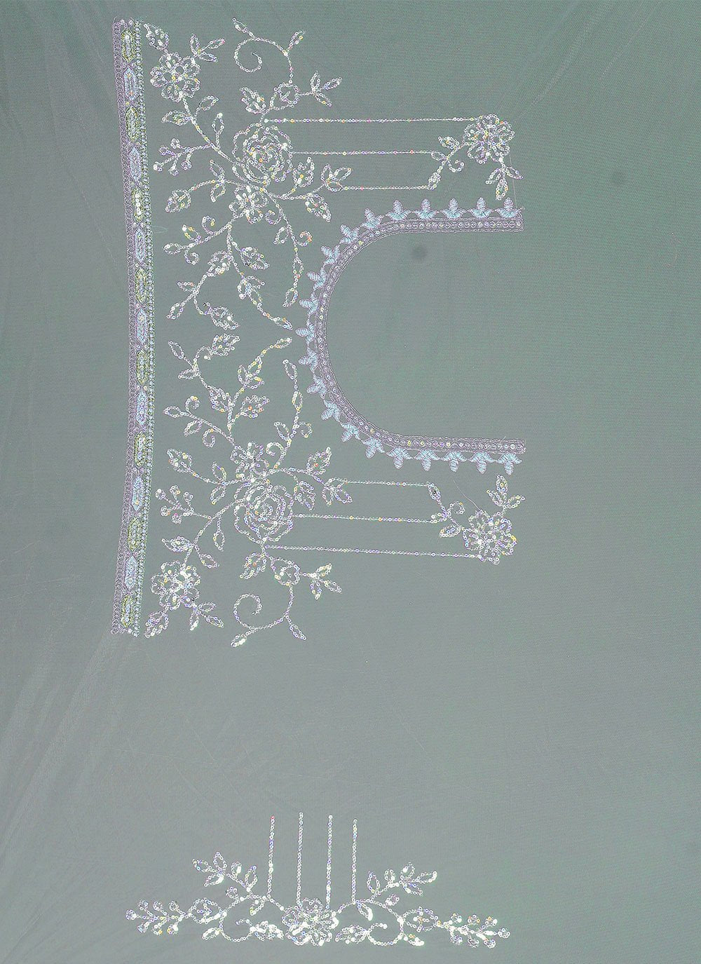 Classic Net Aqua Blue Cord Work Saree