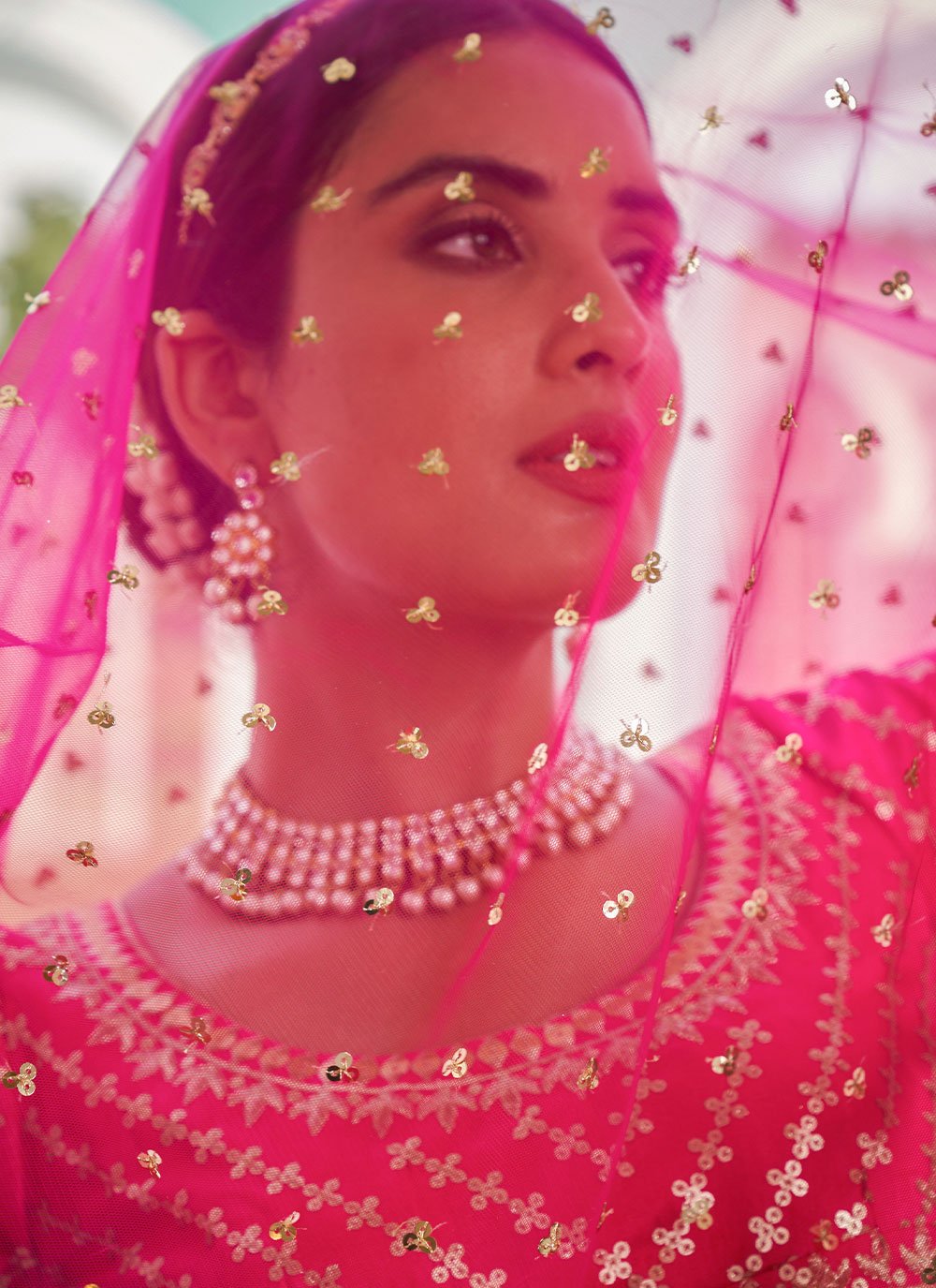 Lehenga Choli Georgette Off White Pink Embroidered Lehenga Choli