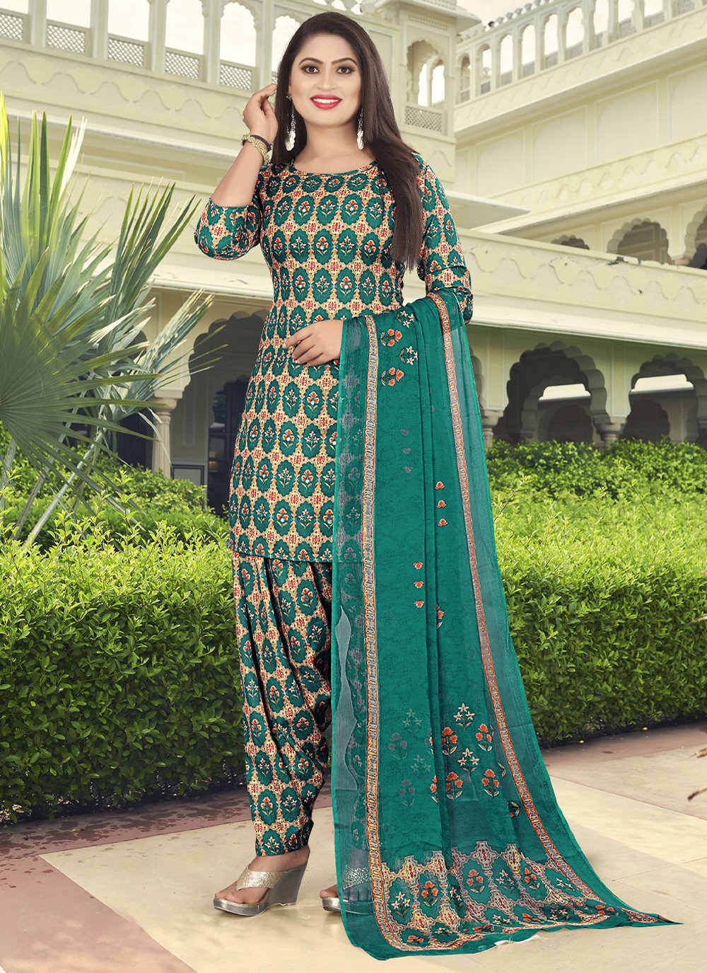 Green punjabi dress best sale