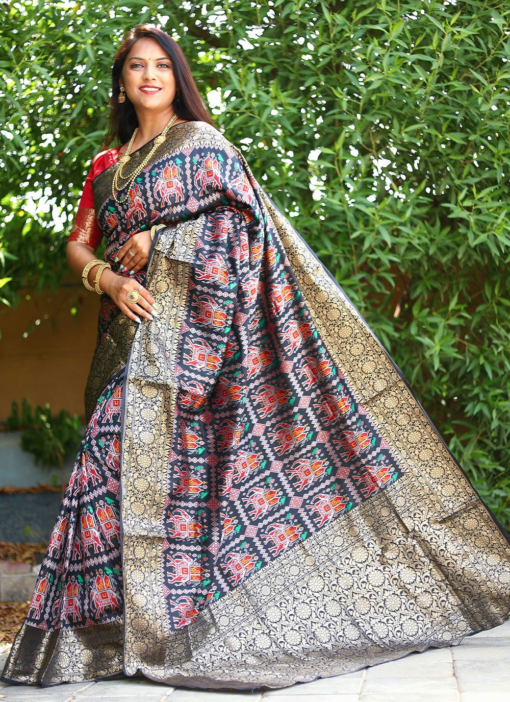 Classic Patola Silk Blue Weaving Saree