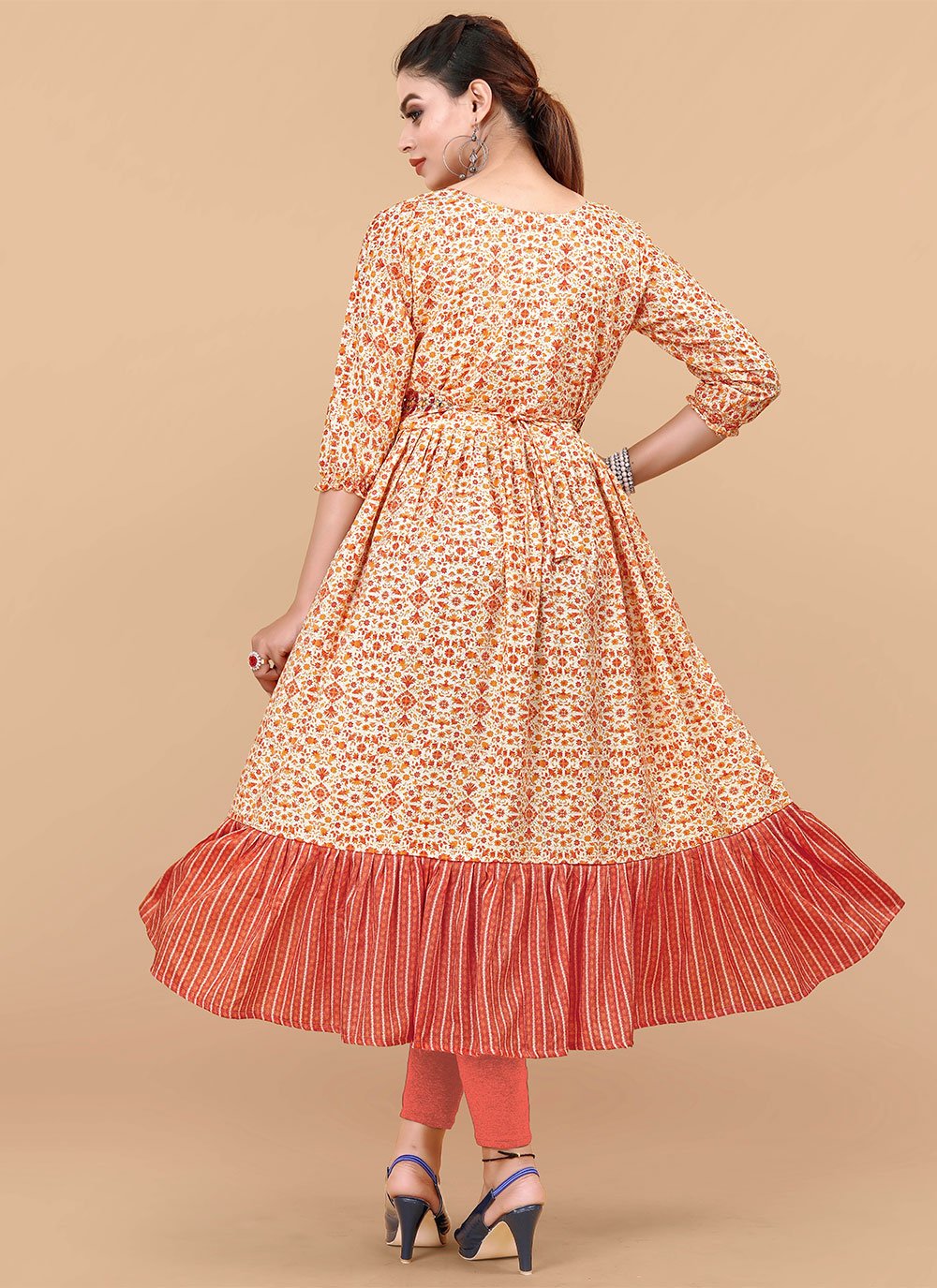 Casual Kurti Rayon Peach Digital Print Kurtis