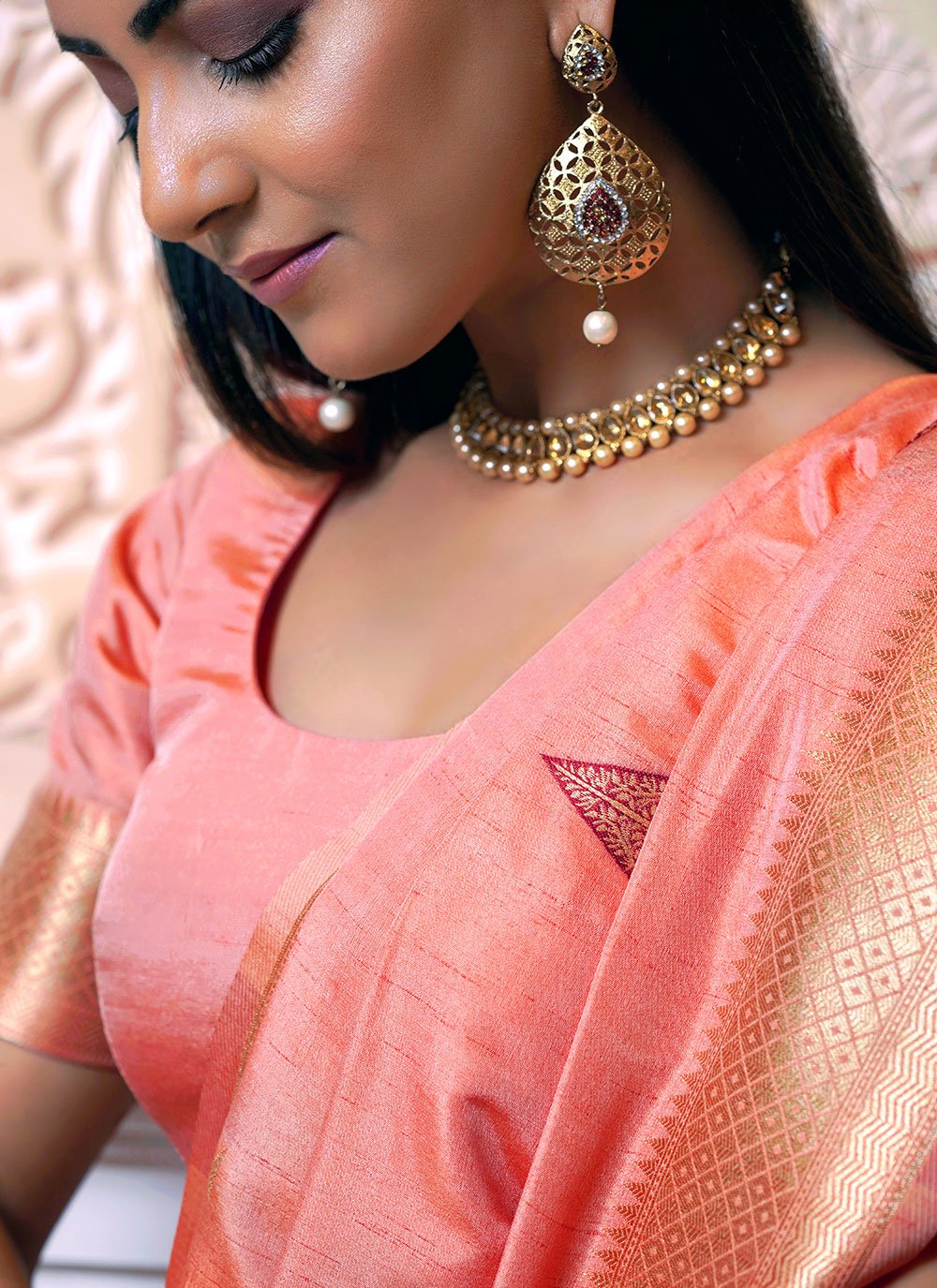 Classic Silk Pink Weaving Saree