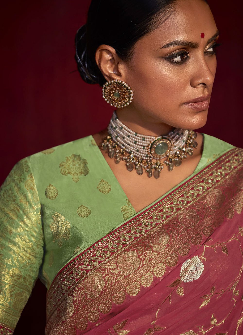 Classic Silk Pink Weaving Saree