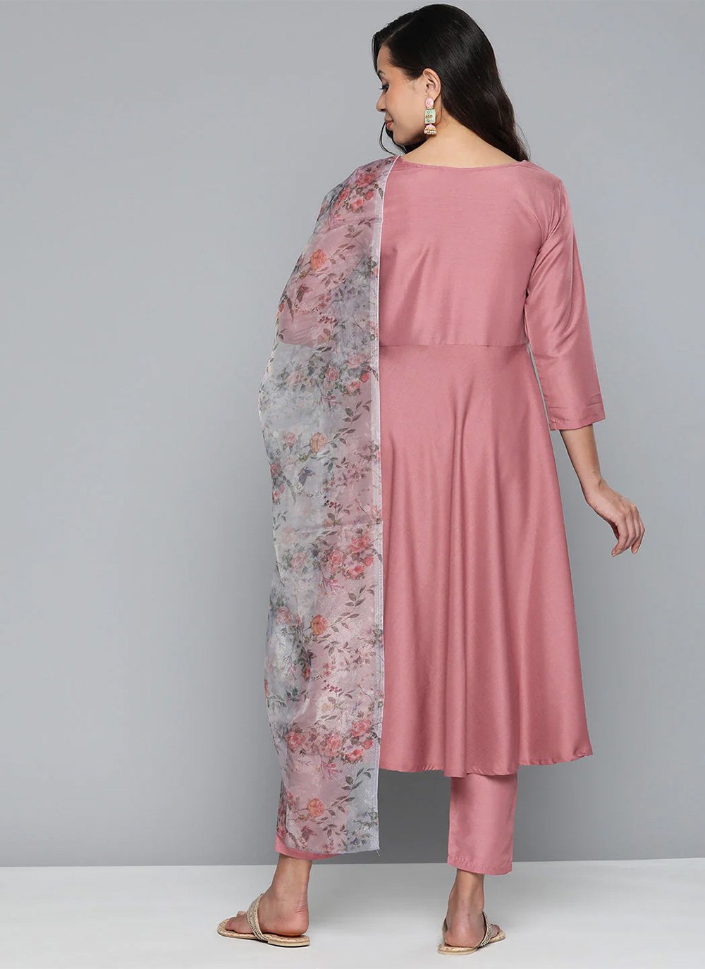 Salwar Suit Cotton Silk Pink Embroidered Salwar Kameez