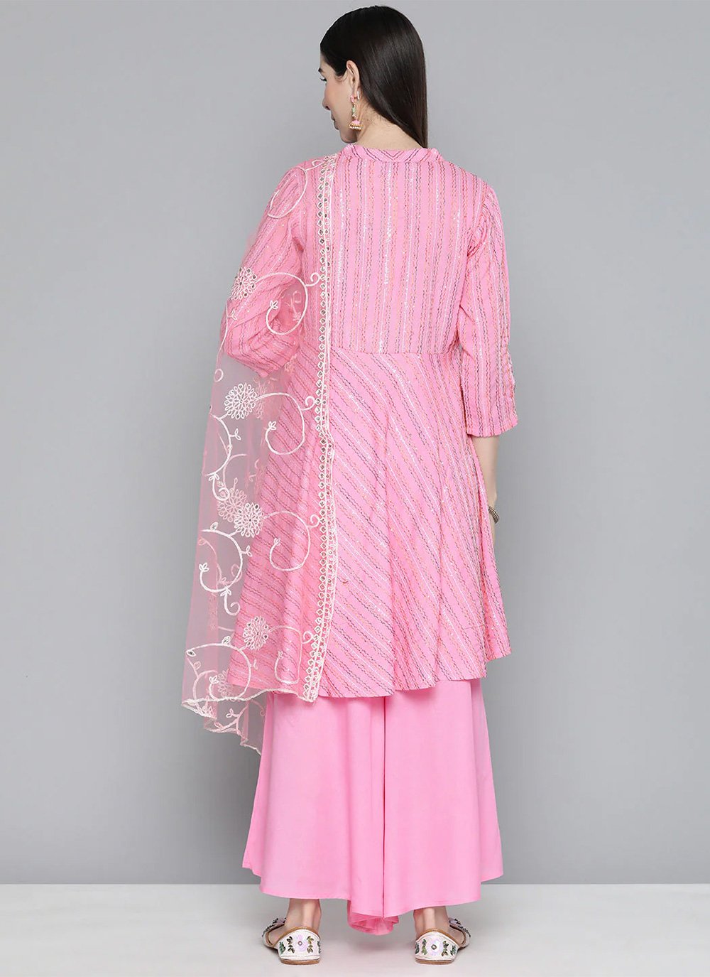 Salwar Suit Rayon Viscose Pink Embroidered Salwar Kameez