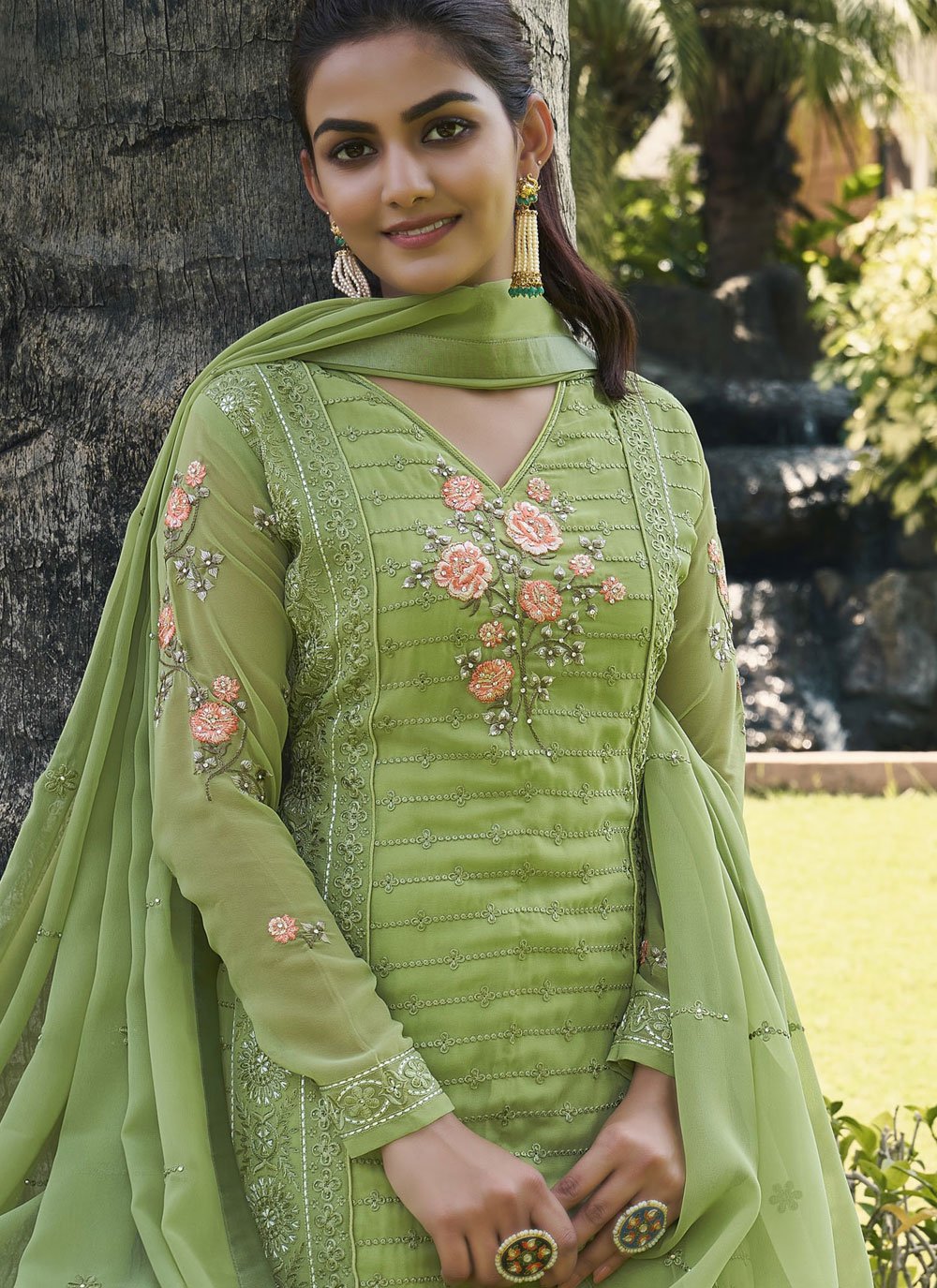 Salwar Suit Georgette Pink Diamond Salwar Kameez