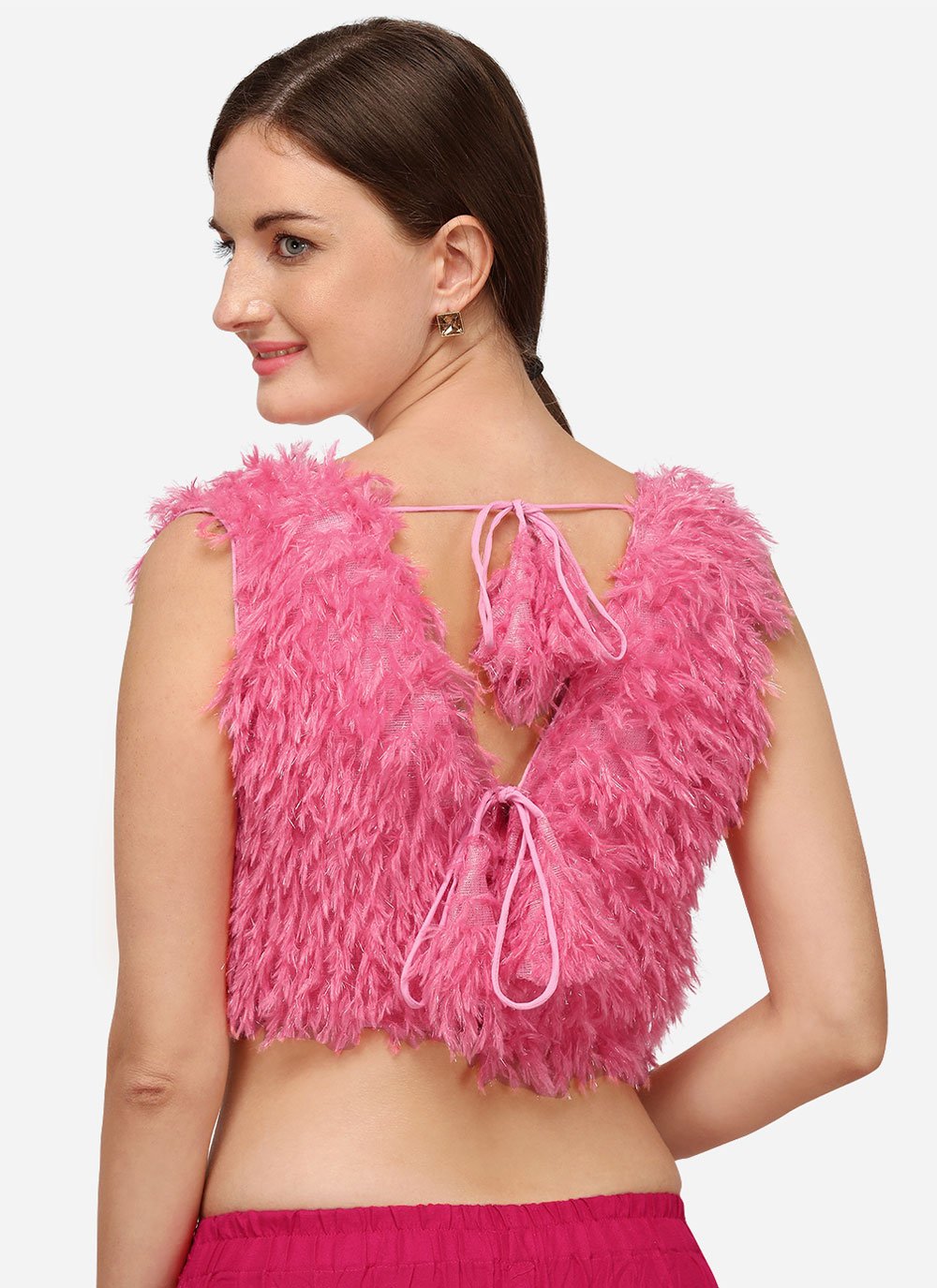 Blouse Silk Pink Plain Blouse