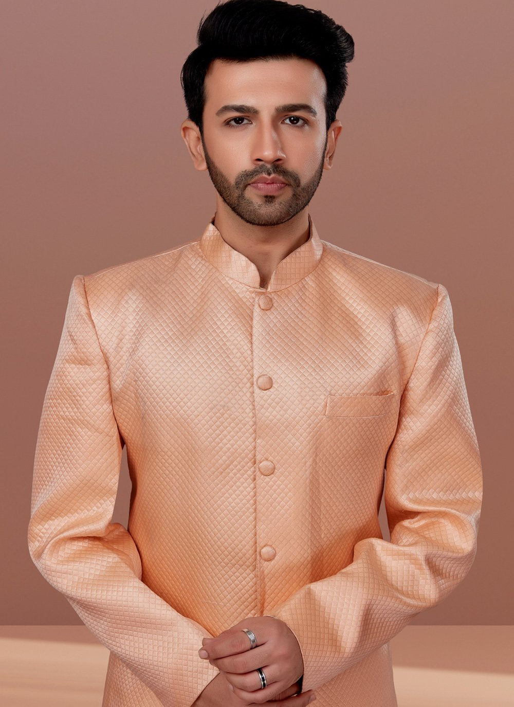 Indo Western Polyester Pink Fancy Work Mens