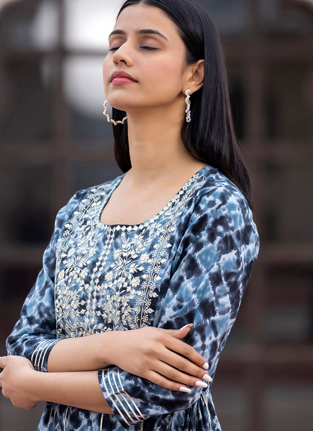 Designer Kurti Cotton Multi Colour Embroidered Kurtis