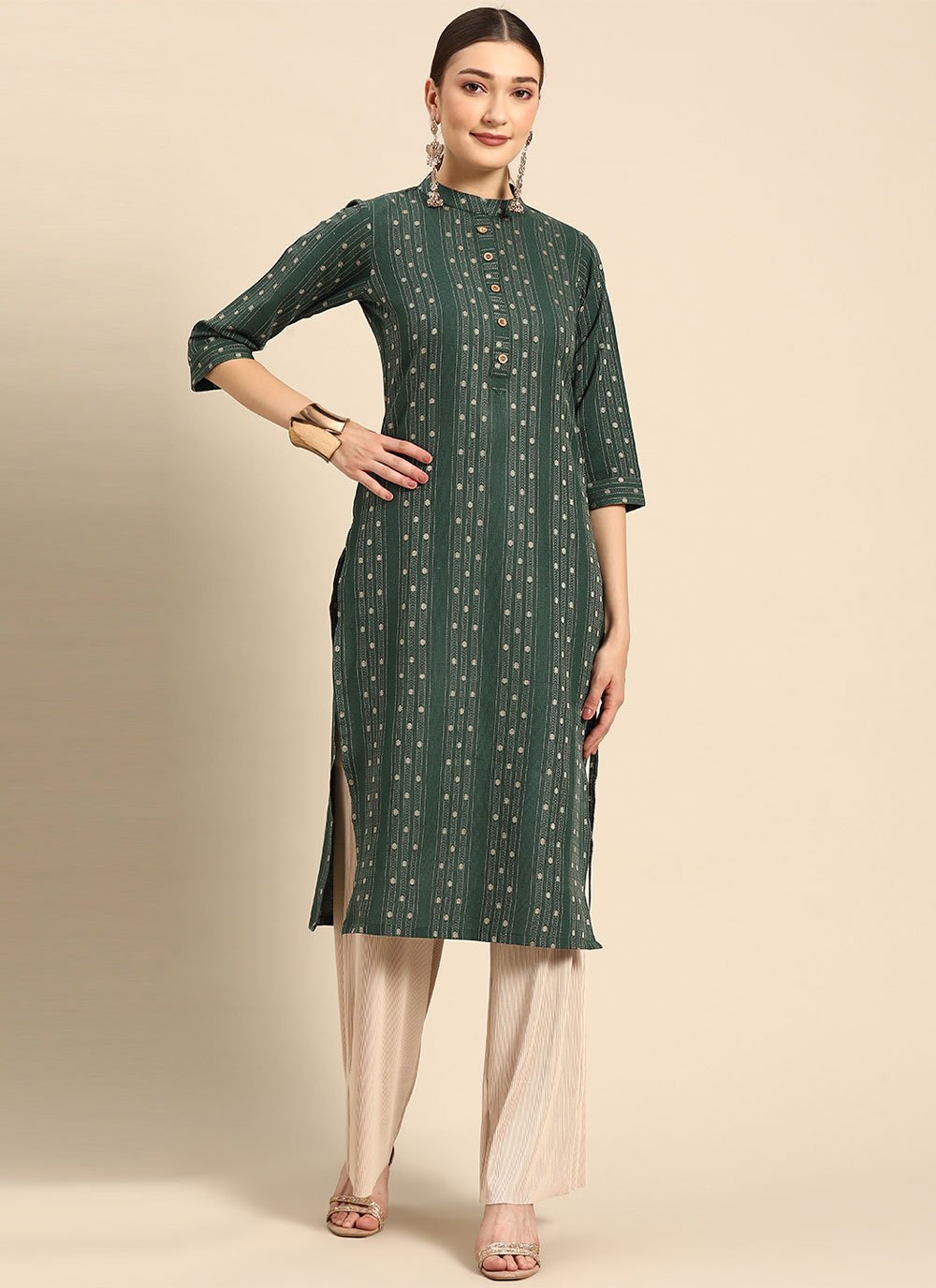 Cotton Green Designer Kurti