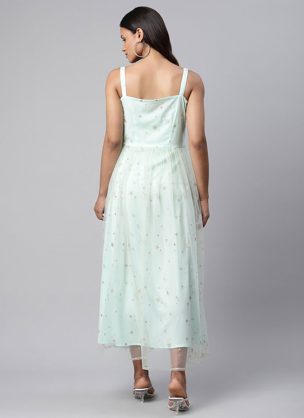 Designer Kurti Crepe Silk Sea Green Print Kurtis