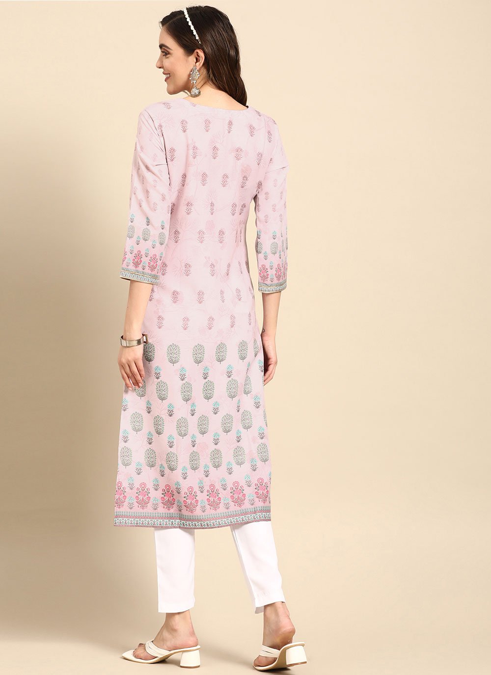 Casual Kurti Poly Rayon Lavender Print Kurtis