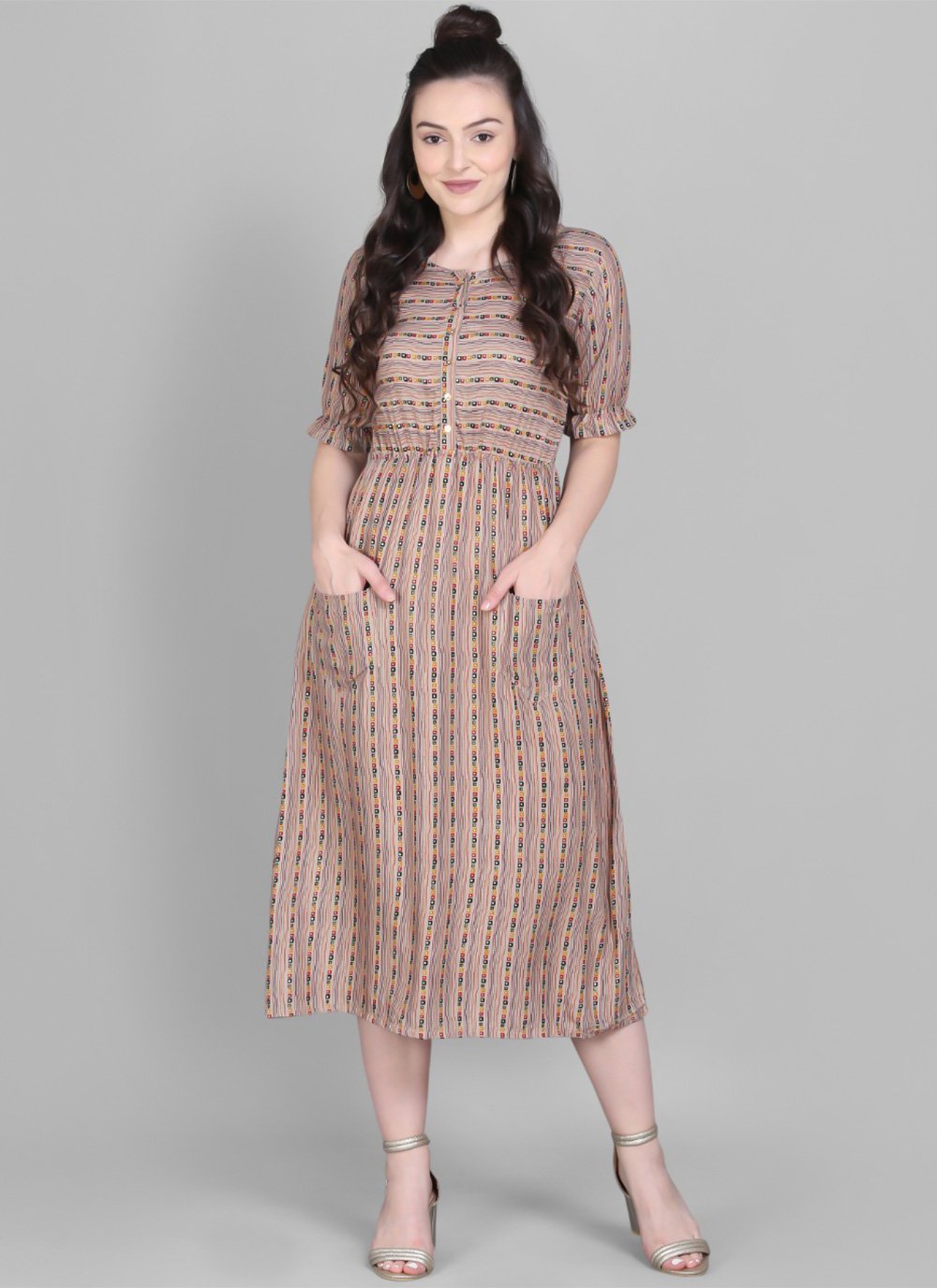 Designer Kurti Rayon Multi Colour Print Kurtis