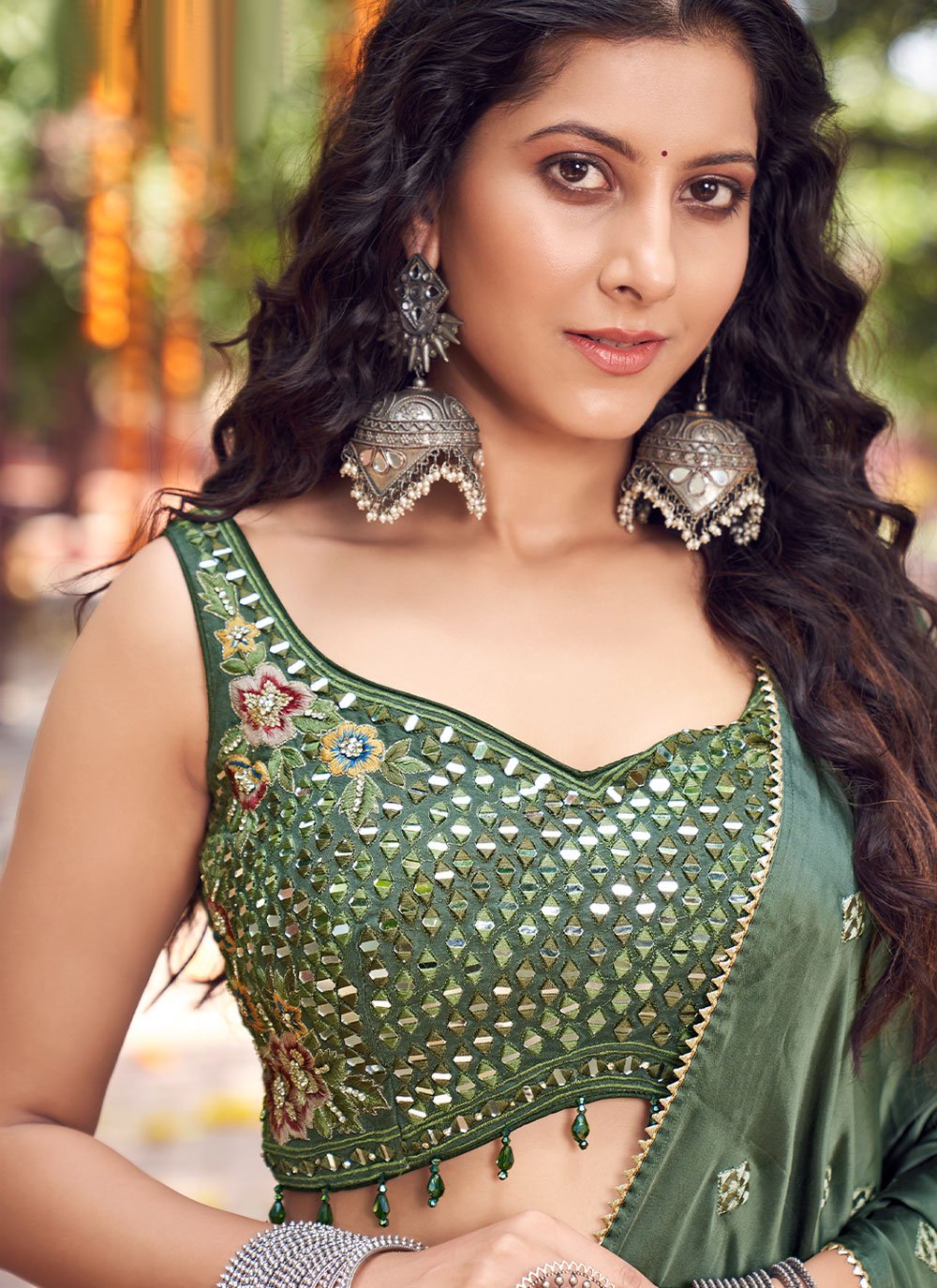 Readymade Lehenga Choli Silk Multi Colour Embroidered Lehenga Choli