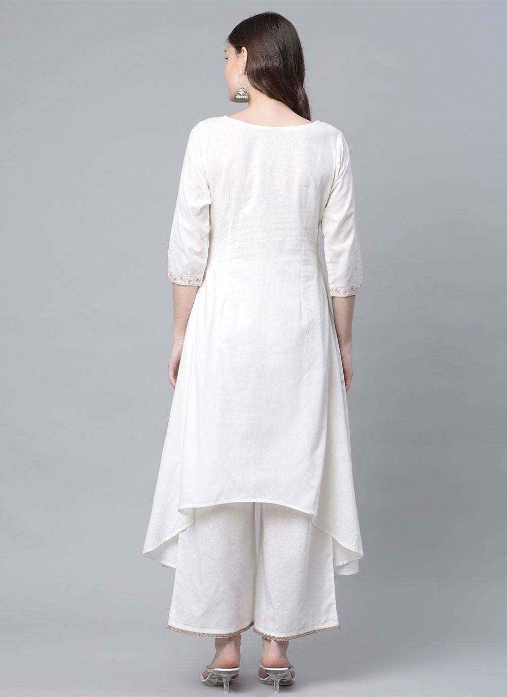 Casual Kurti Cotton White Print Kurtis