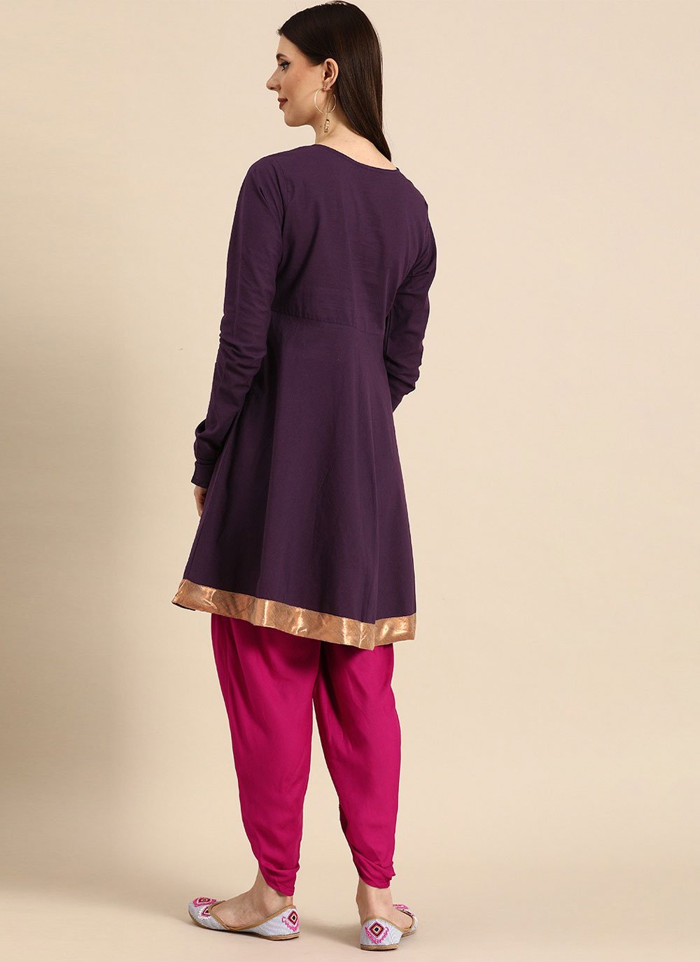 Casual Kurti Rayon Purple Embroidered Kurtis