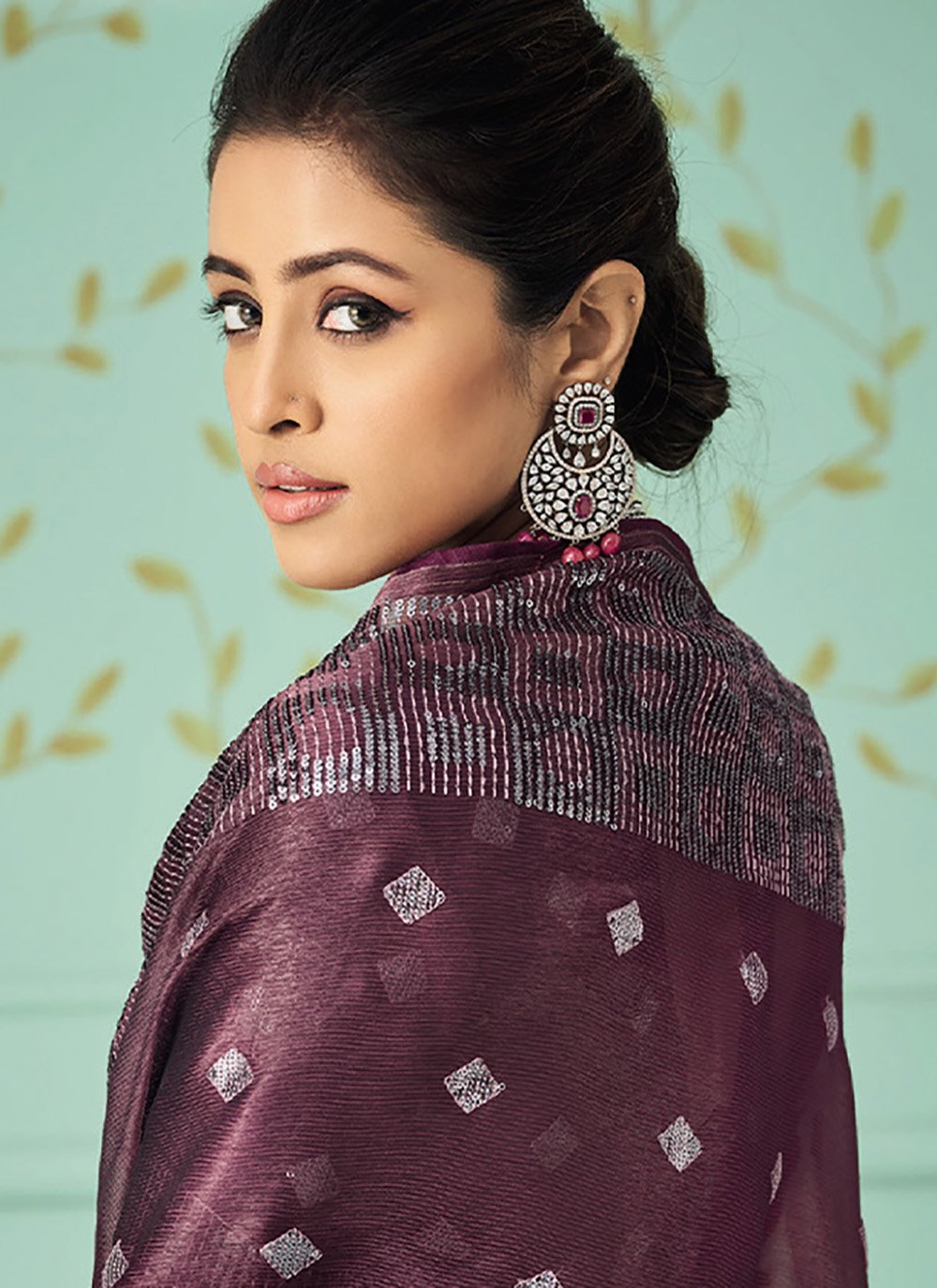 Trendy Saree Silk Purple Embroidered Saree