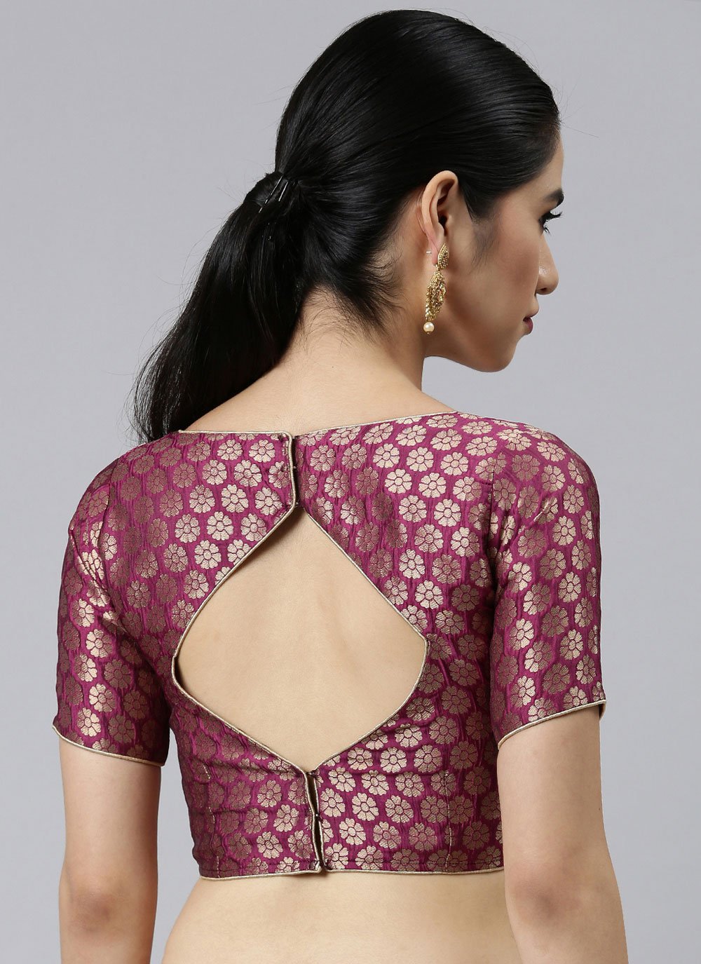 Designer Blouse Banarasi Jacquard Purple Weaving Blouse