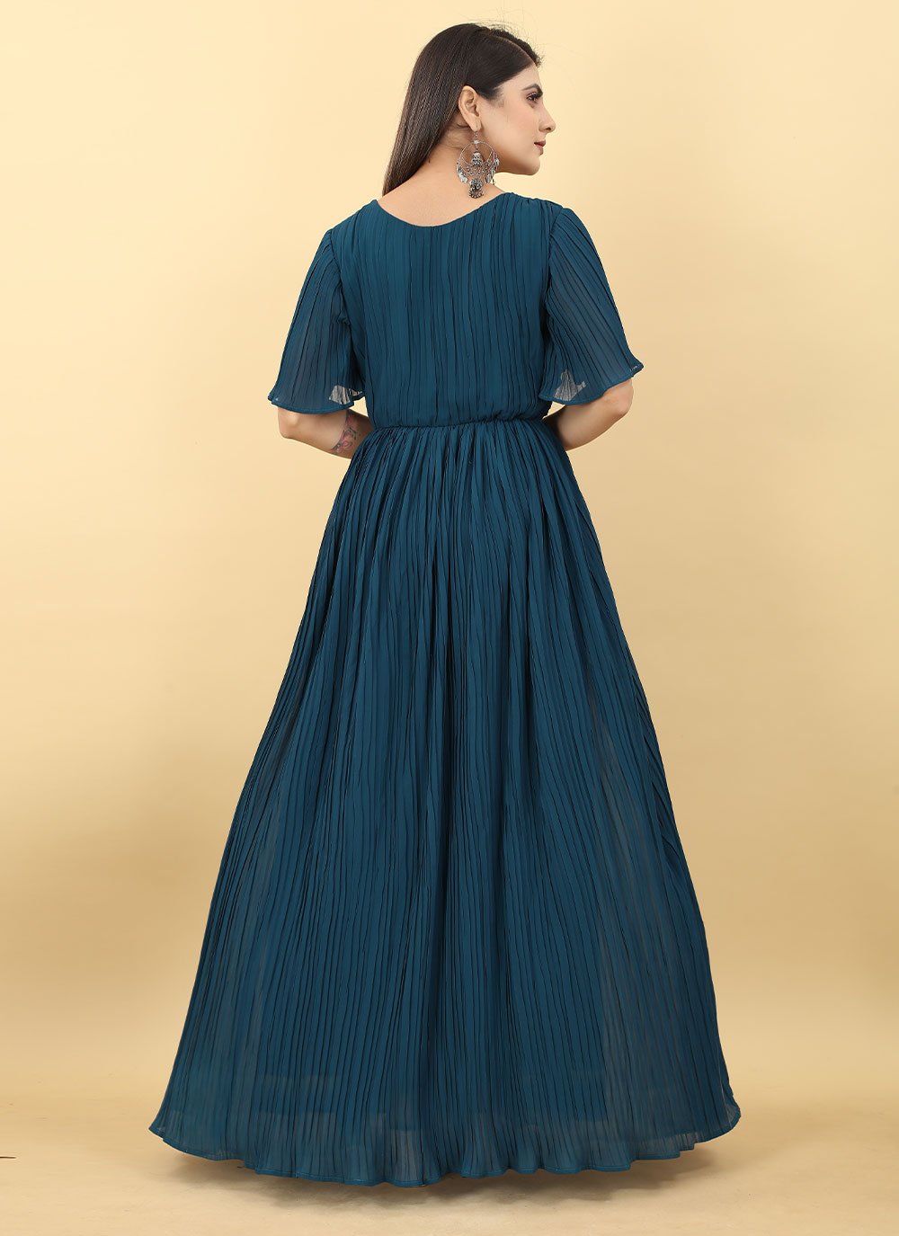 Gown Georgette Rama Plain Gown