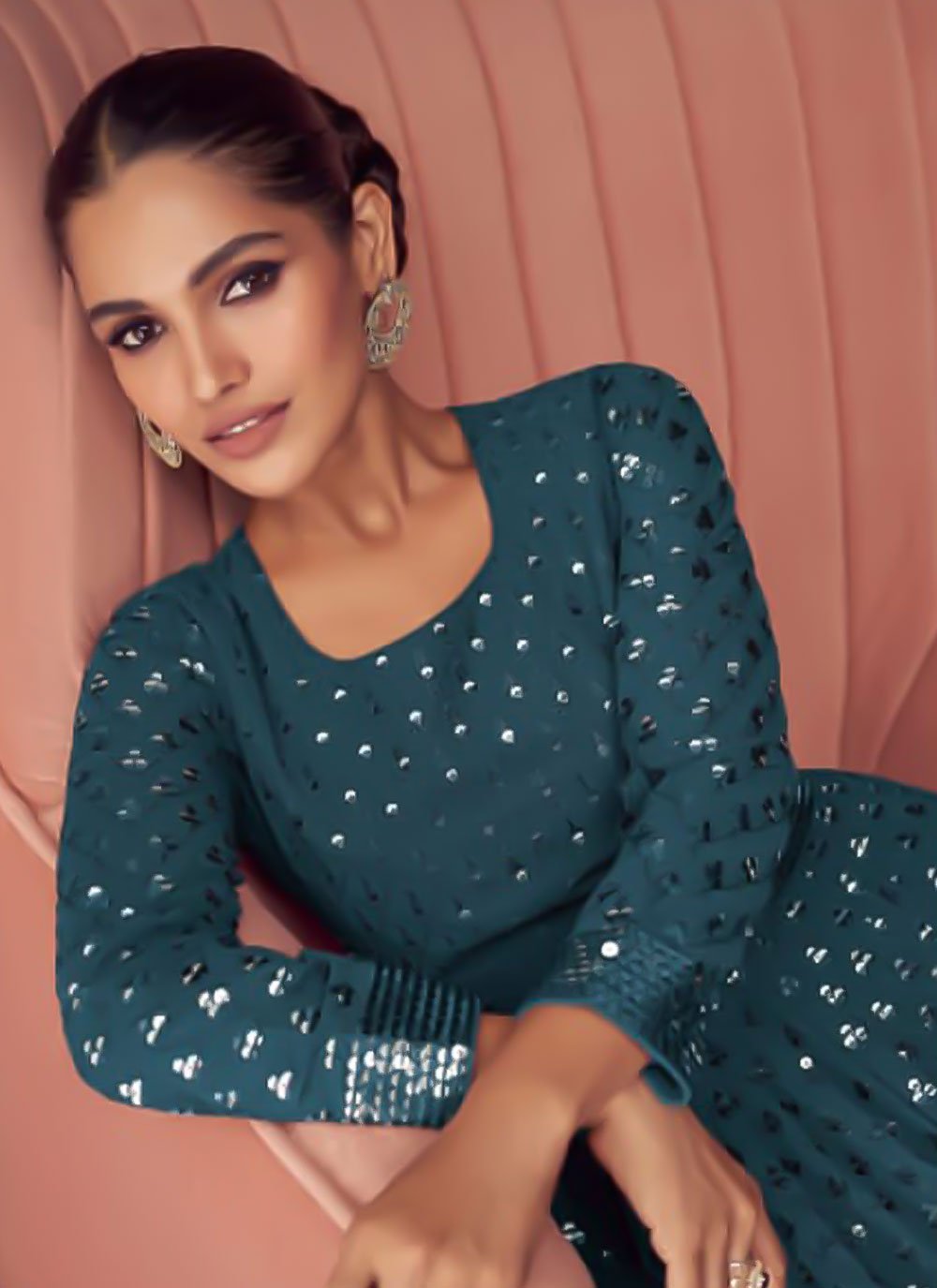 Salwar Suit Georgette Rama Embroidered Salwar Kameez