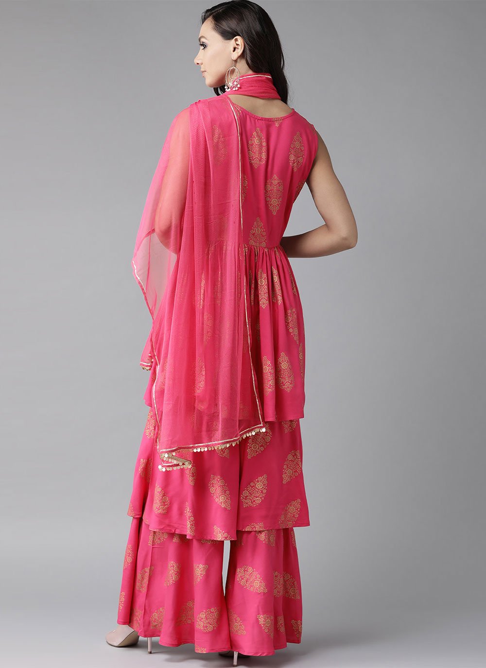 Salwar Suit Rayon Pink Print Salwar Kameez