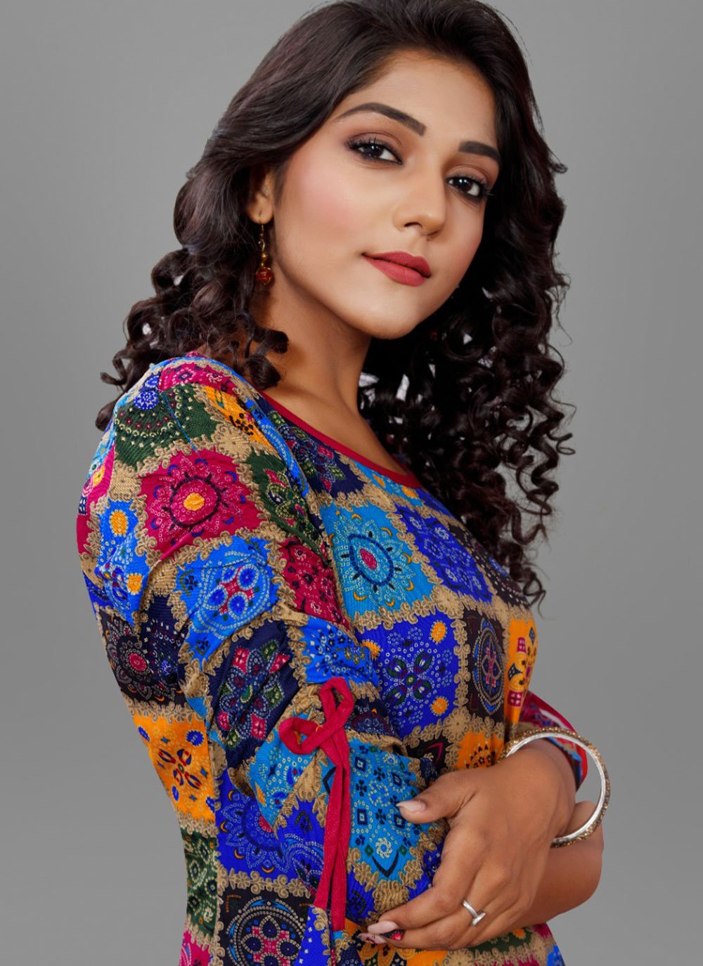 Designer Kurti Rayon Multi Colour Print Kurtis