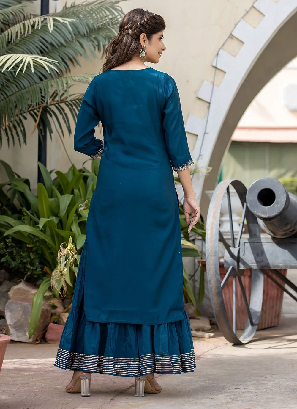 Salwar Suit Silk Morpeach Embroidered Salwar Kameez