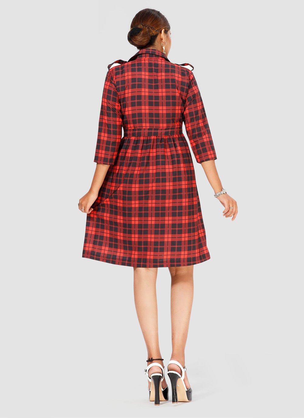 Designer Kurti Faux Crepe Red Print Kurtis