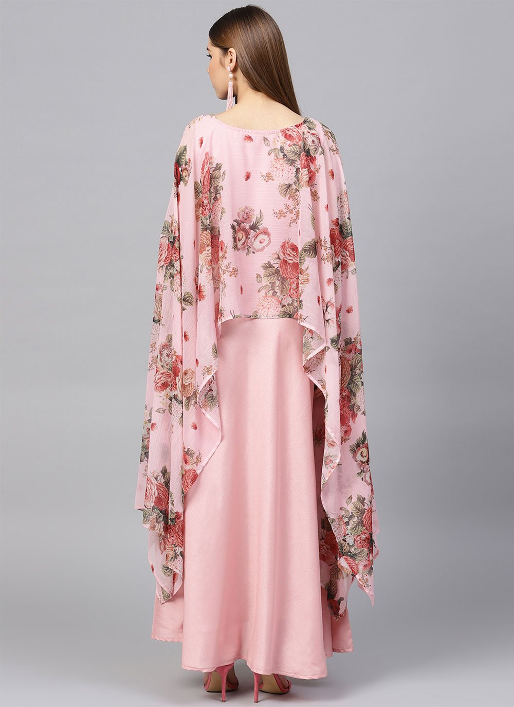 Designer Kurti Poly Silk Pink Digital Print Kurtis