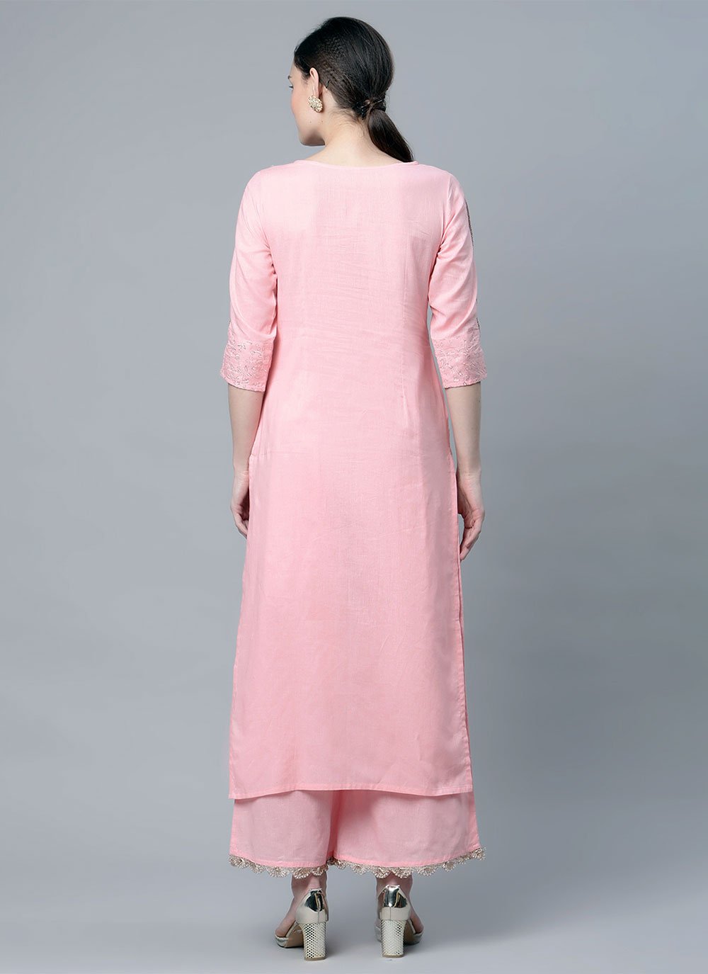 Designer Kurti Cotton Pink Print Kurtis