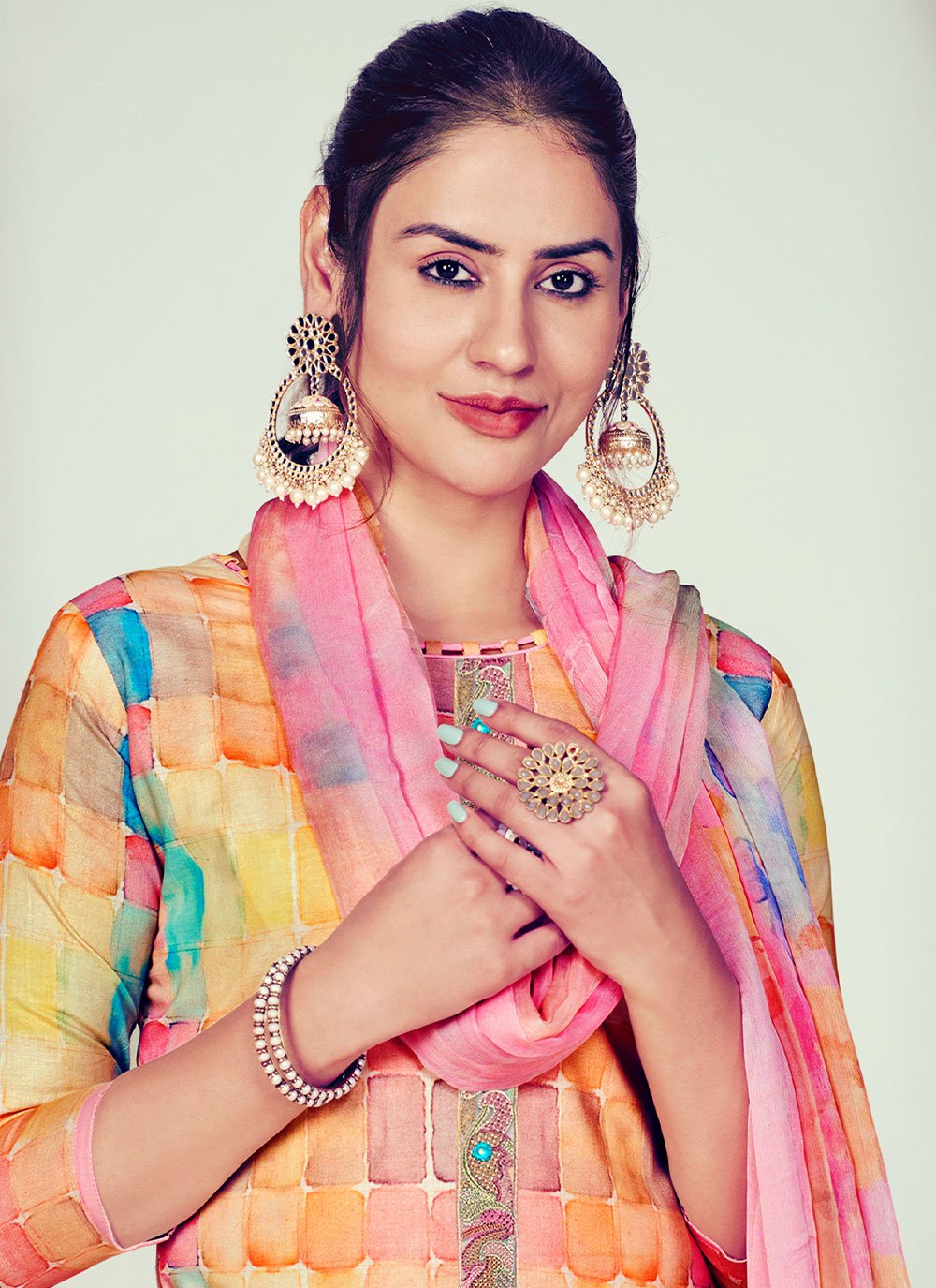 Salwar Suit Cotton Multi Colour Digital Print Salwar Kameez