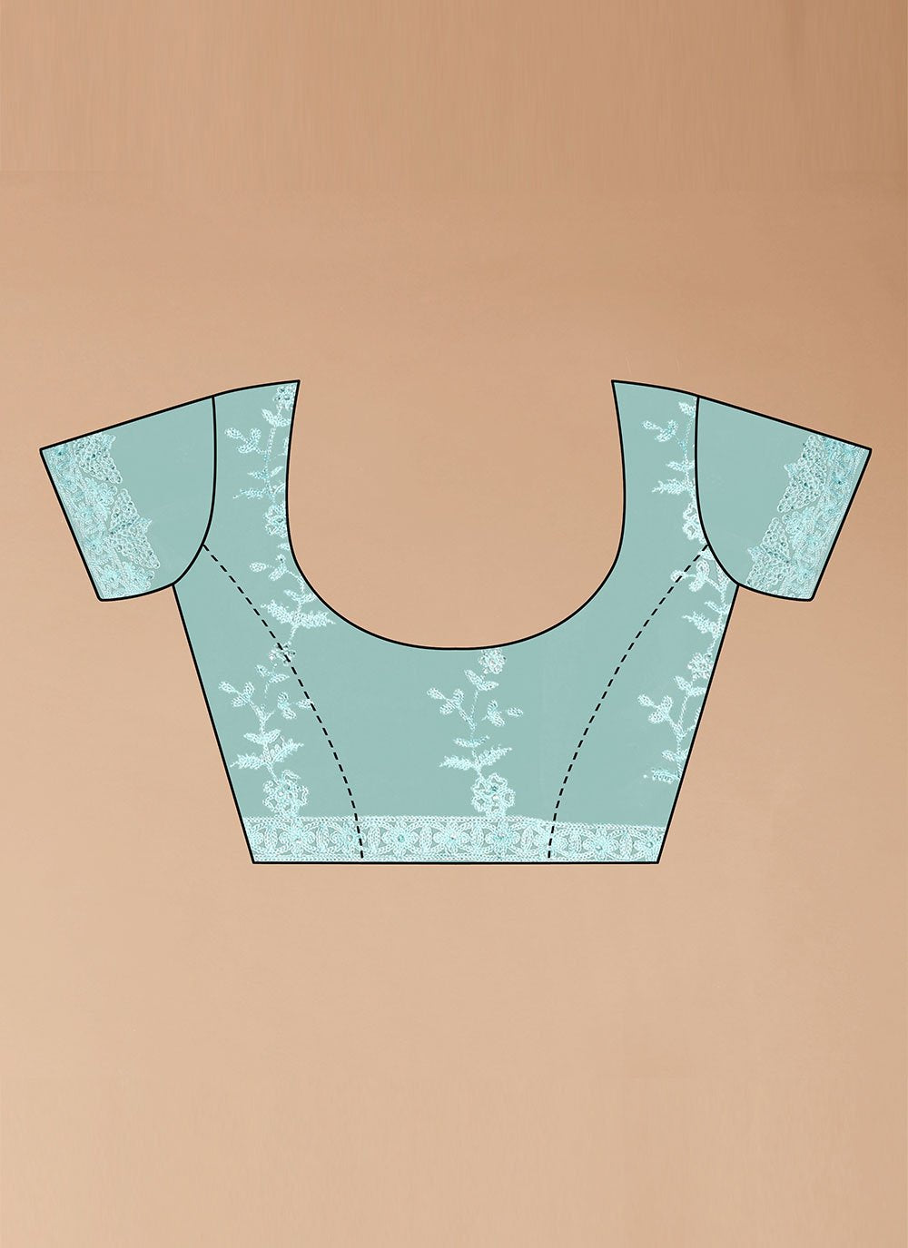 Classic Net Green Embroidered Saree