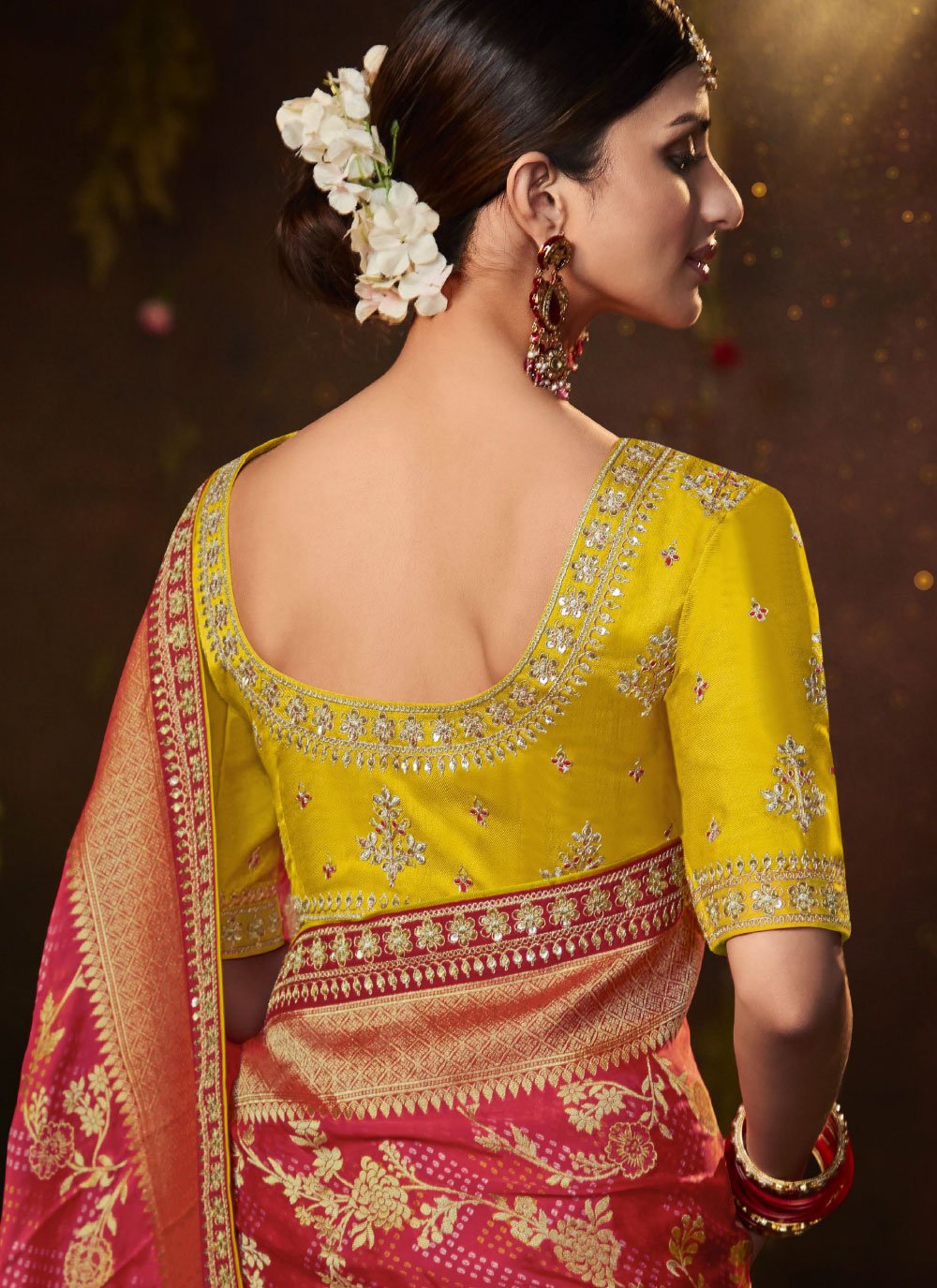 Classic Silk Red Bandhej Saree