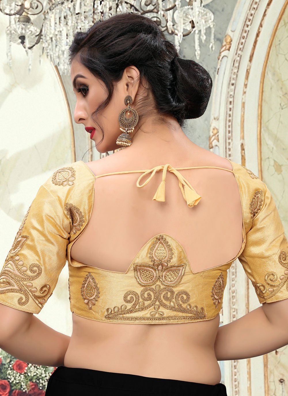 Blouse Silk Gold Embroidered Blouse