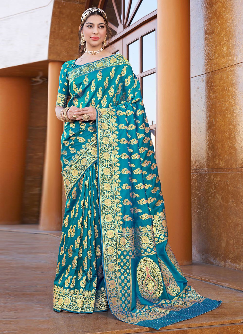 Classic Silk Blue Woven Saree