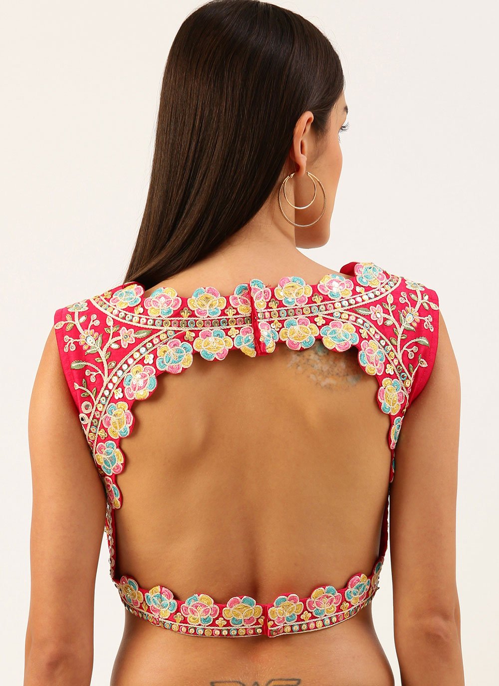 Designer Blouse Silk Red Embroidered Blouse