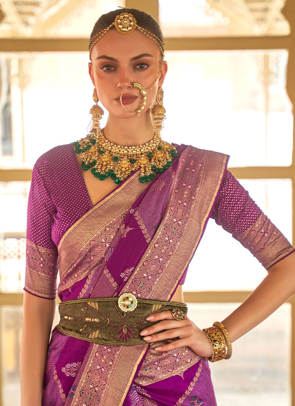 Silk Saree Silk Purple Foil Print Saree