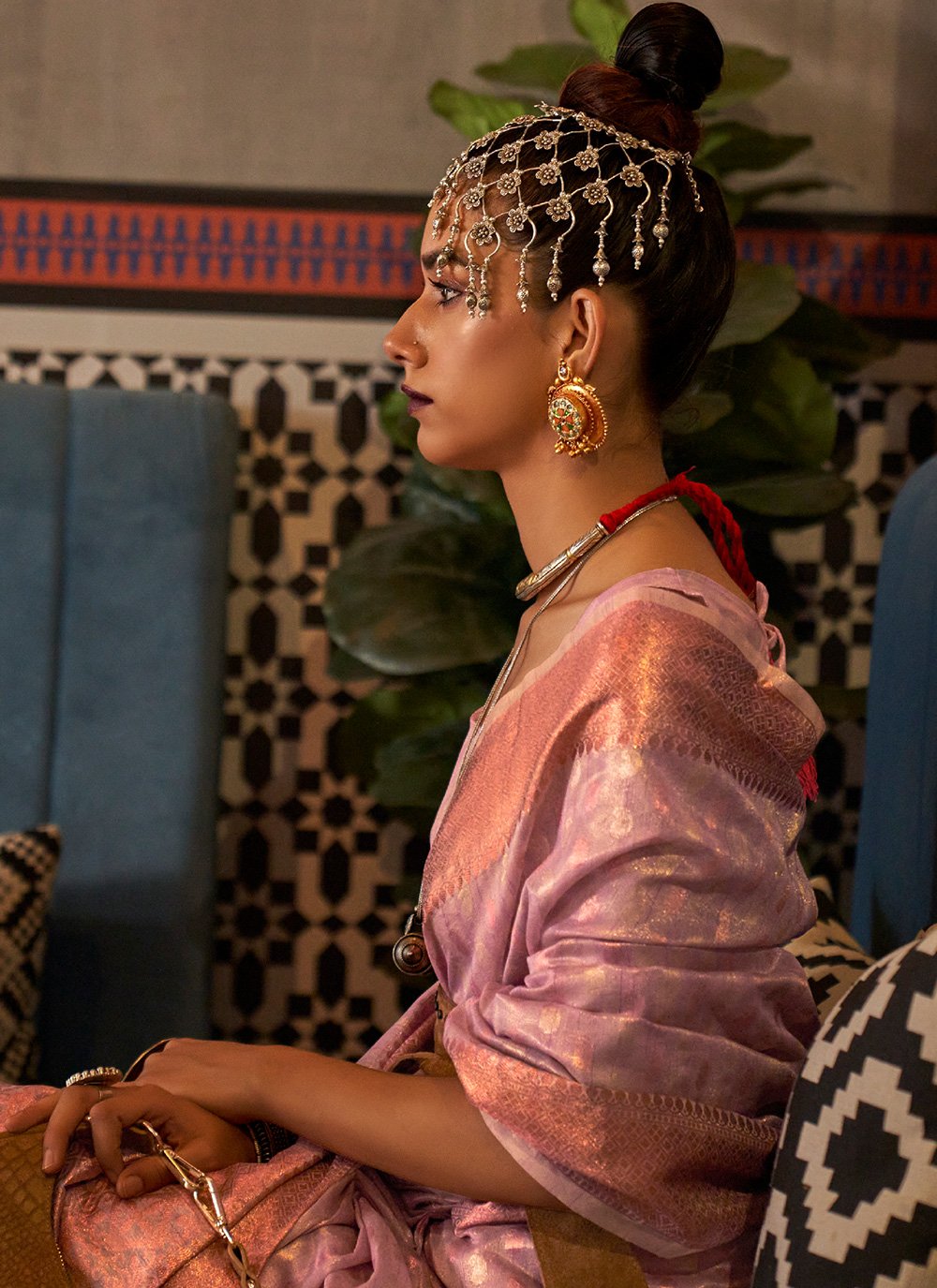 Traditional Saree Silk Lavender Weaving Saree