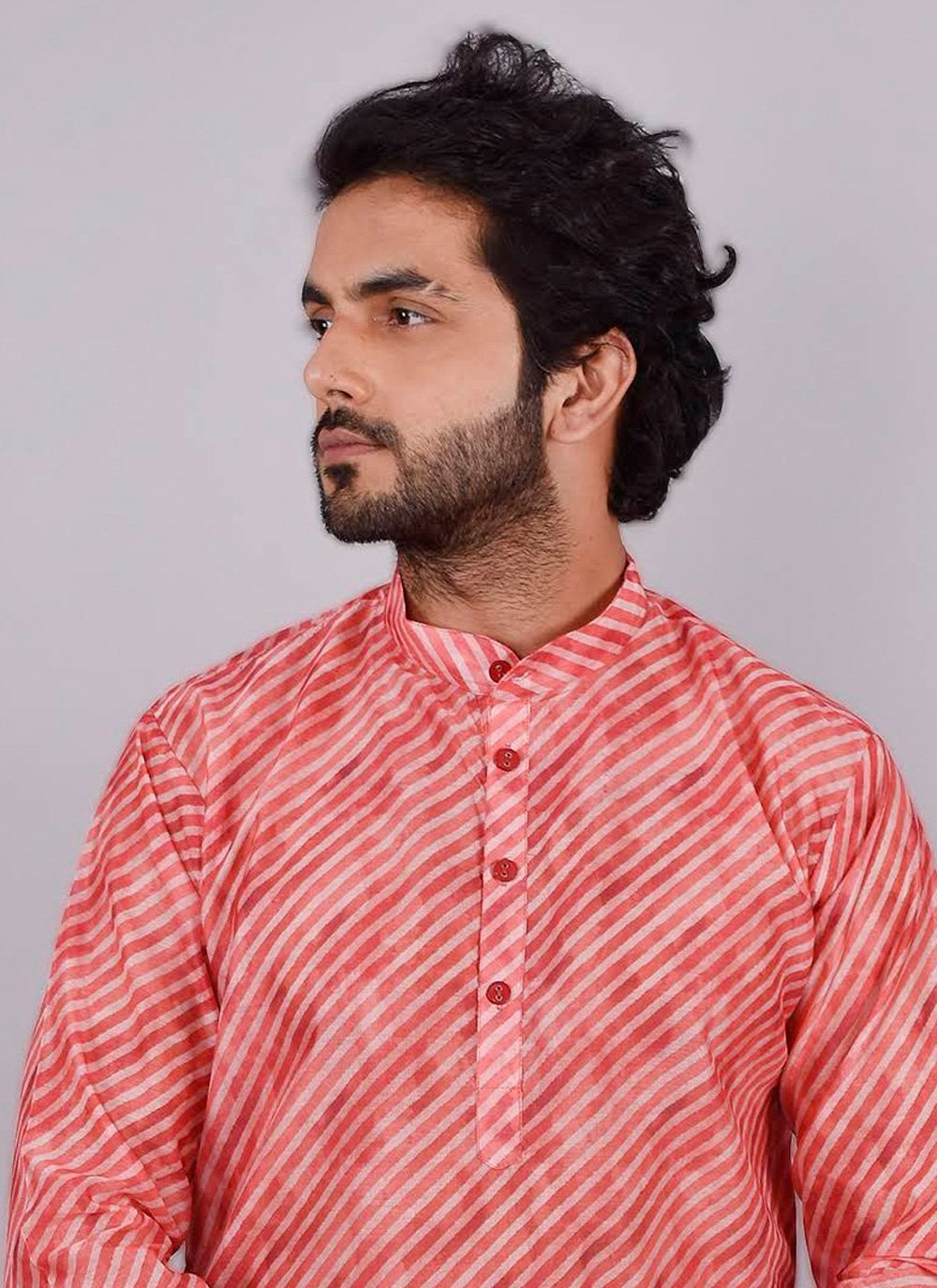 Kurta Pyjama Silk Maroon Print Mens
