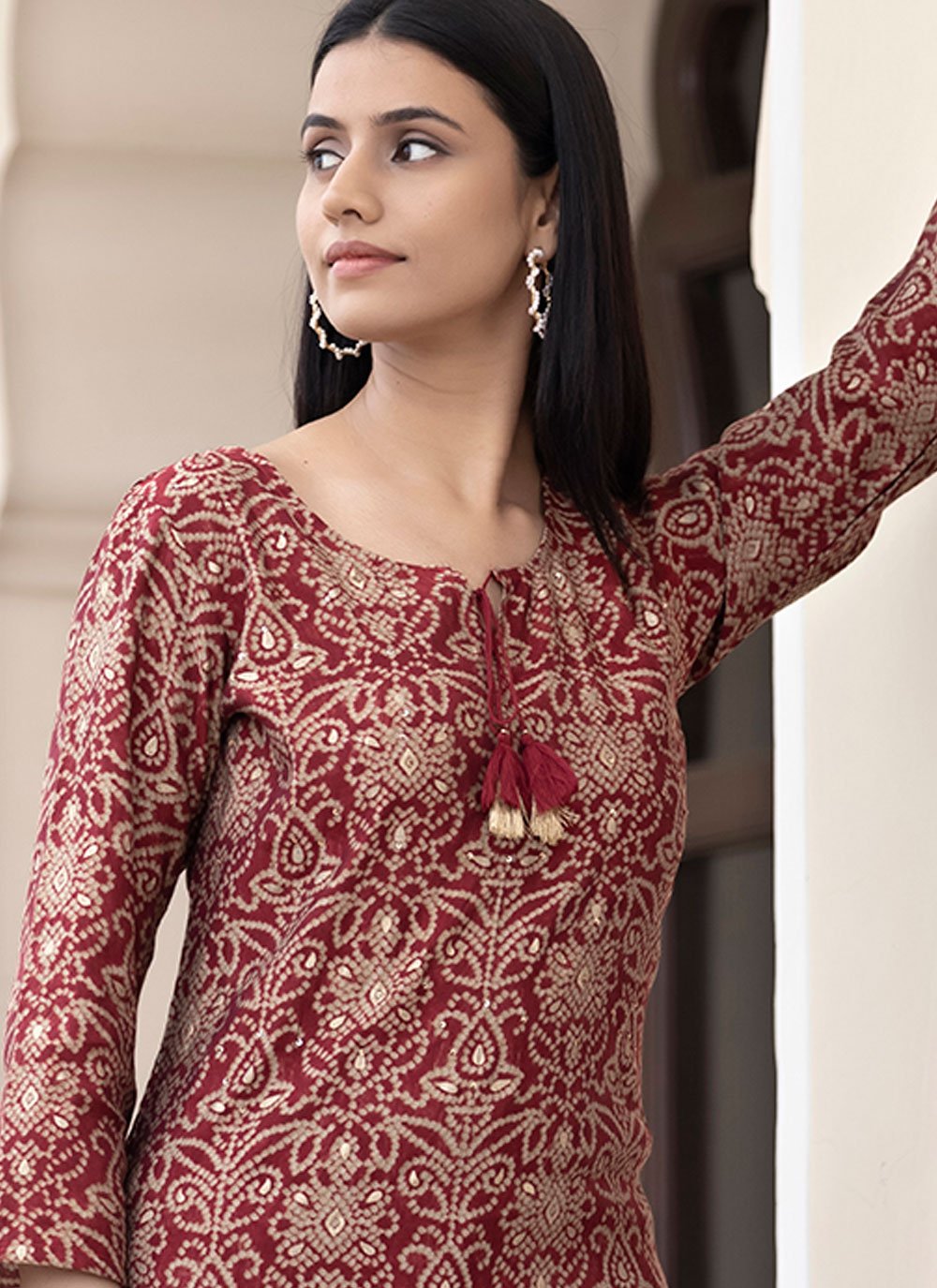 Pant Style Suit Silk Multi Colour Print Salwar Kameez