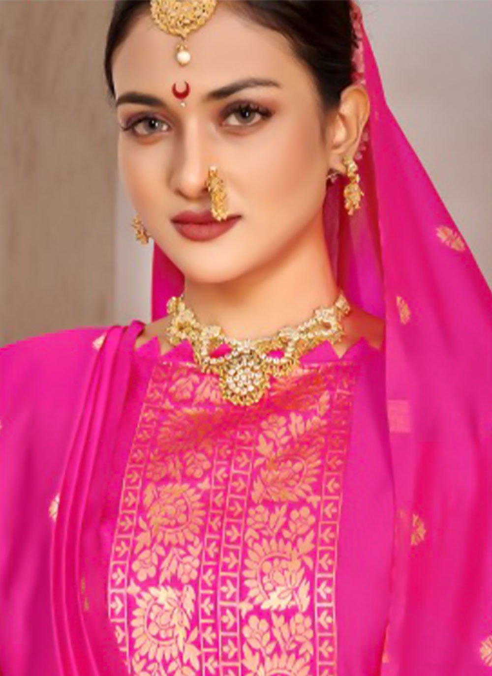 Salwar Suit Tafeta Silk Rani Jacquard Work Salwar Kameez