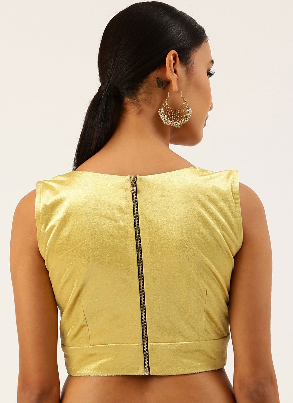 Designer Blouse Velvet Gold Plain Blouse