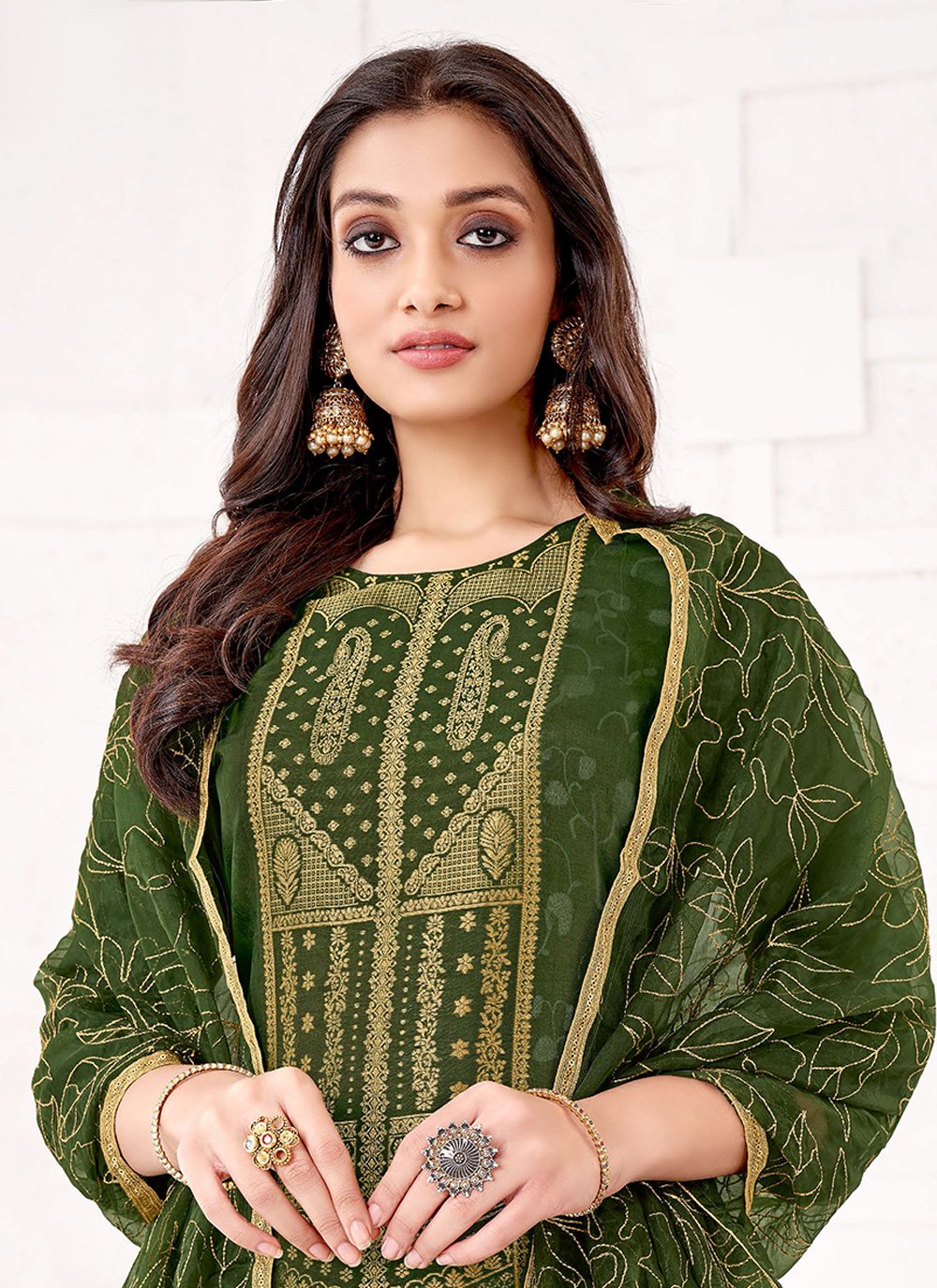 Pant Style Suit Viscose Green Embroidered Salwar Kameez