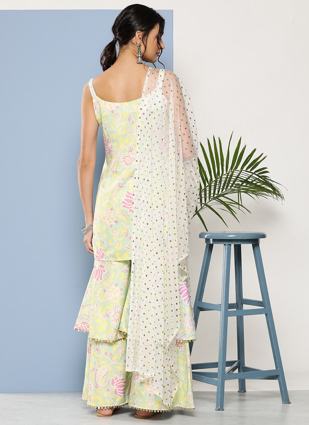 Casual Kurti Viscose Sea Green Print Kurtis