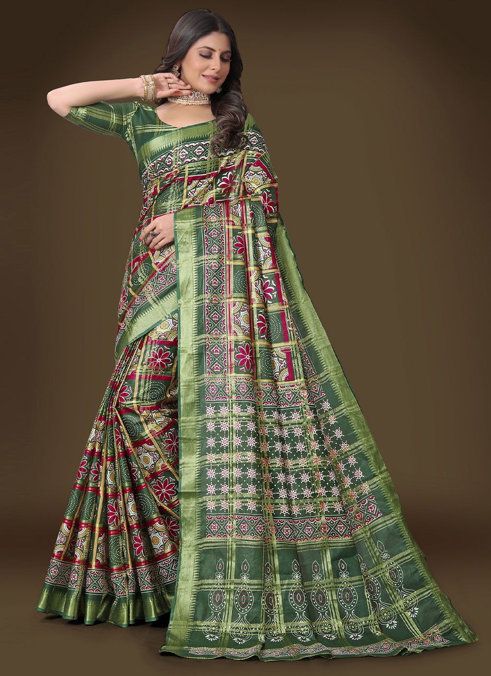 Classic Cotton Green Weaving Saree