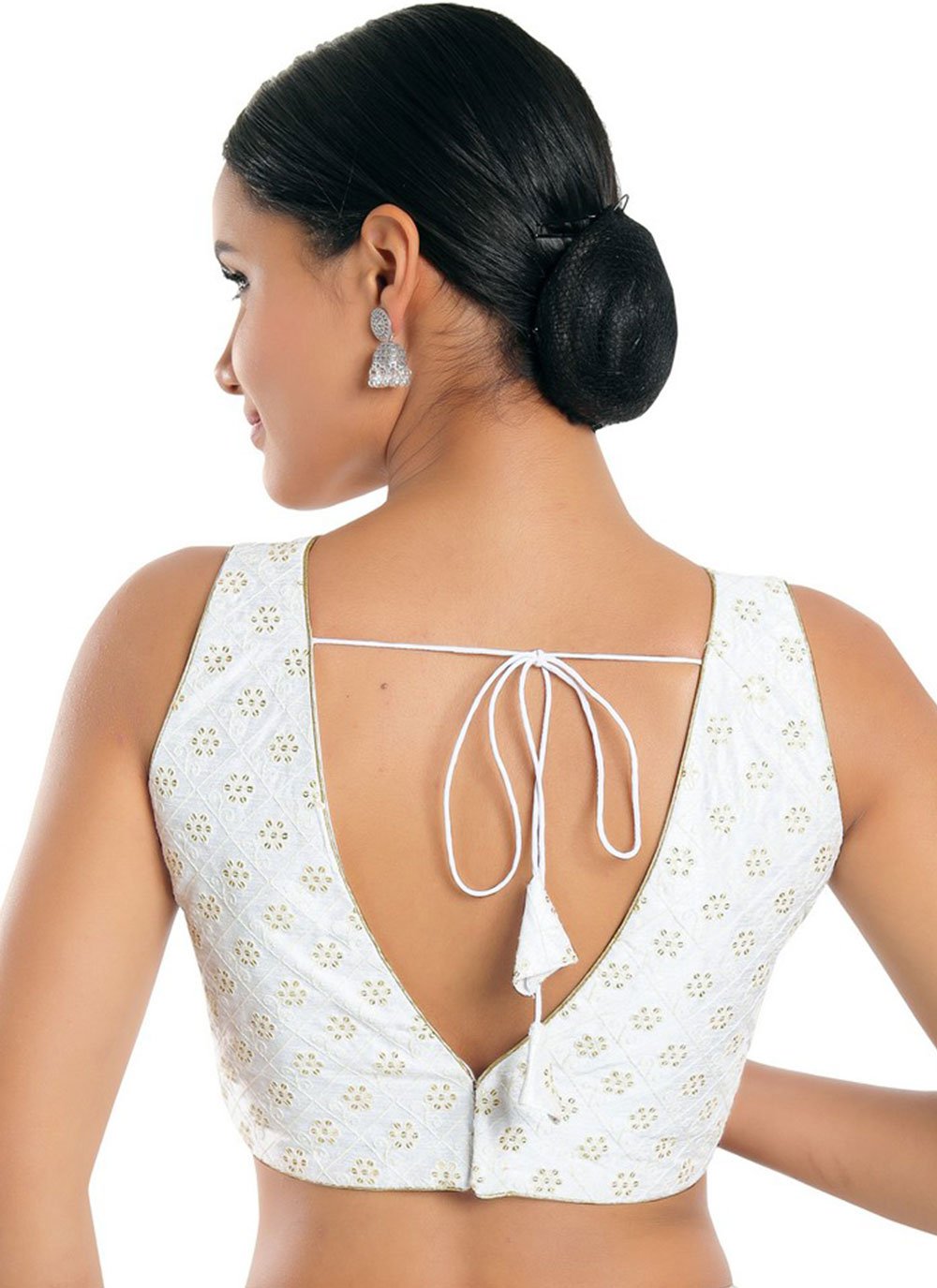 Blouse Silk White Weaving Blouse