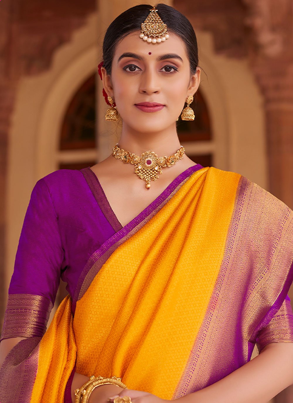 Trendy Saree Silk Mustard Weaving Saree