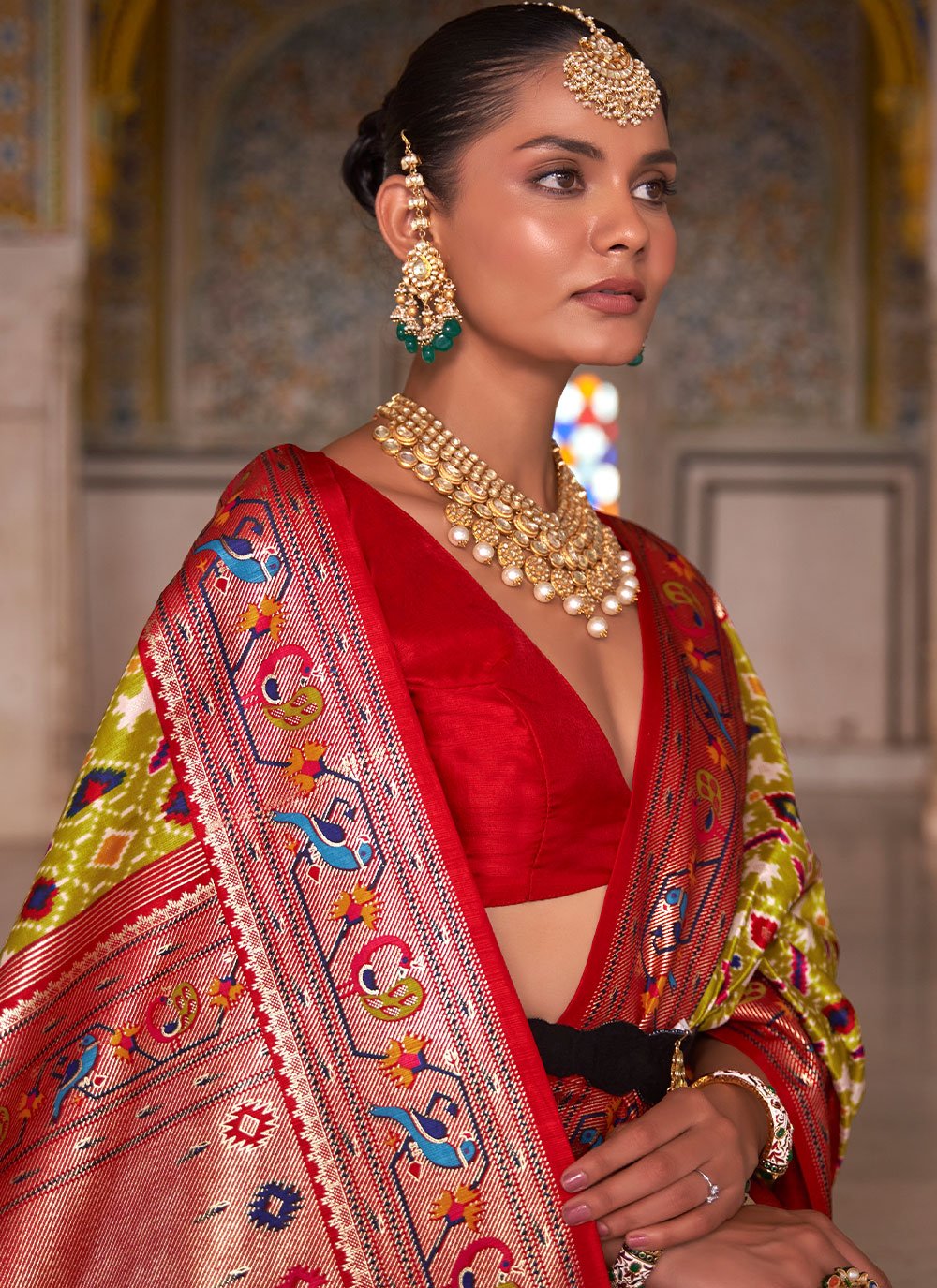 Trendy Saree Patola Silk Green Weaving Saree