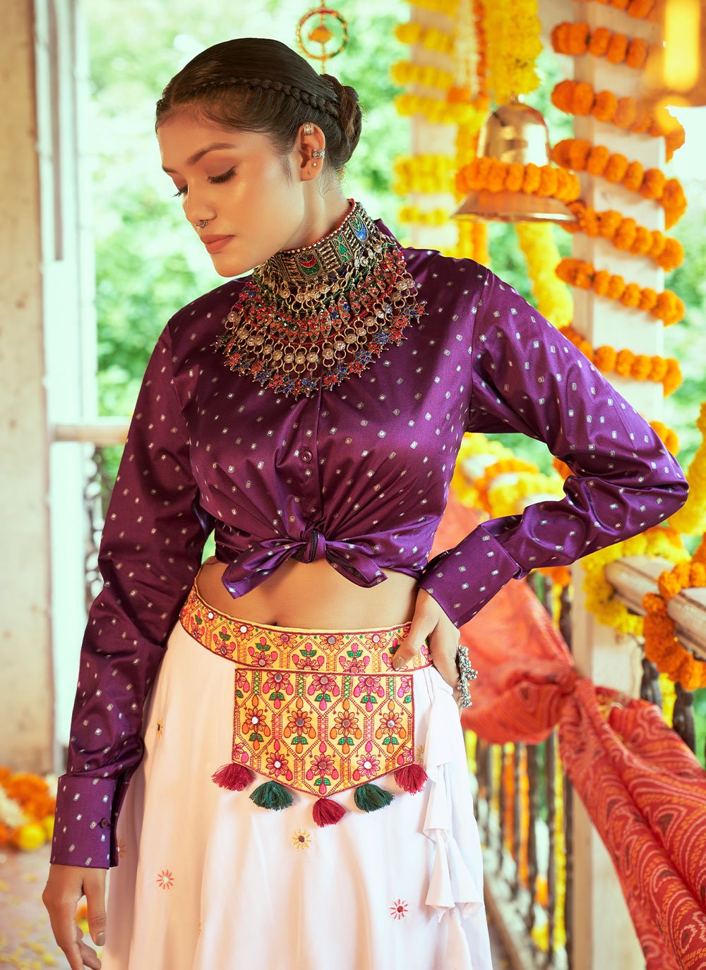 Lehenga Choli Cotton White Embroidered Lehenga Choli